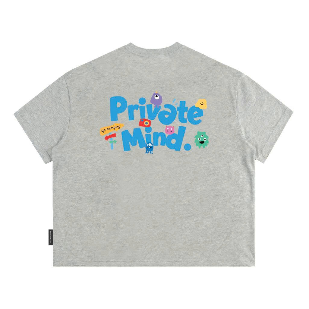 Áo Thun Boxy CloudzyPrivé MIND Chất Cotton 250gsm Áo Phông Boxytee Form Rộng In Chữ "Private Mind"