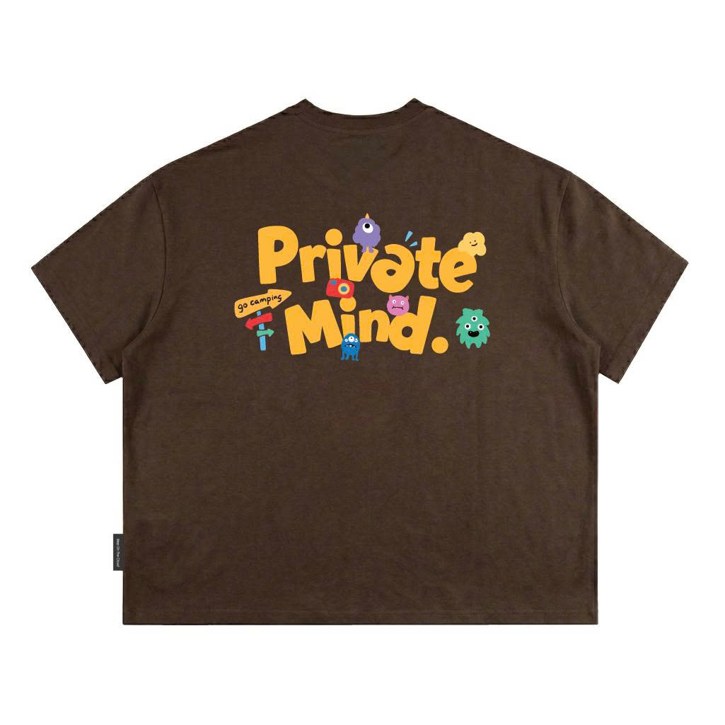 Áo Thun Boxy CloudzyPrivé MIND Chất Cotton 250gsm Áo Phông Boxytee Form Rộng In Chữ "Private Mind"