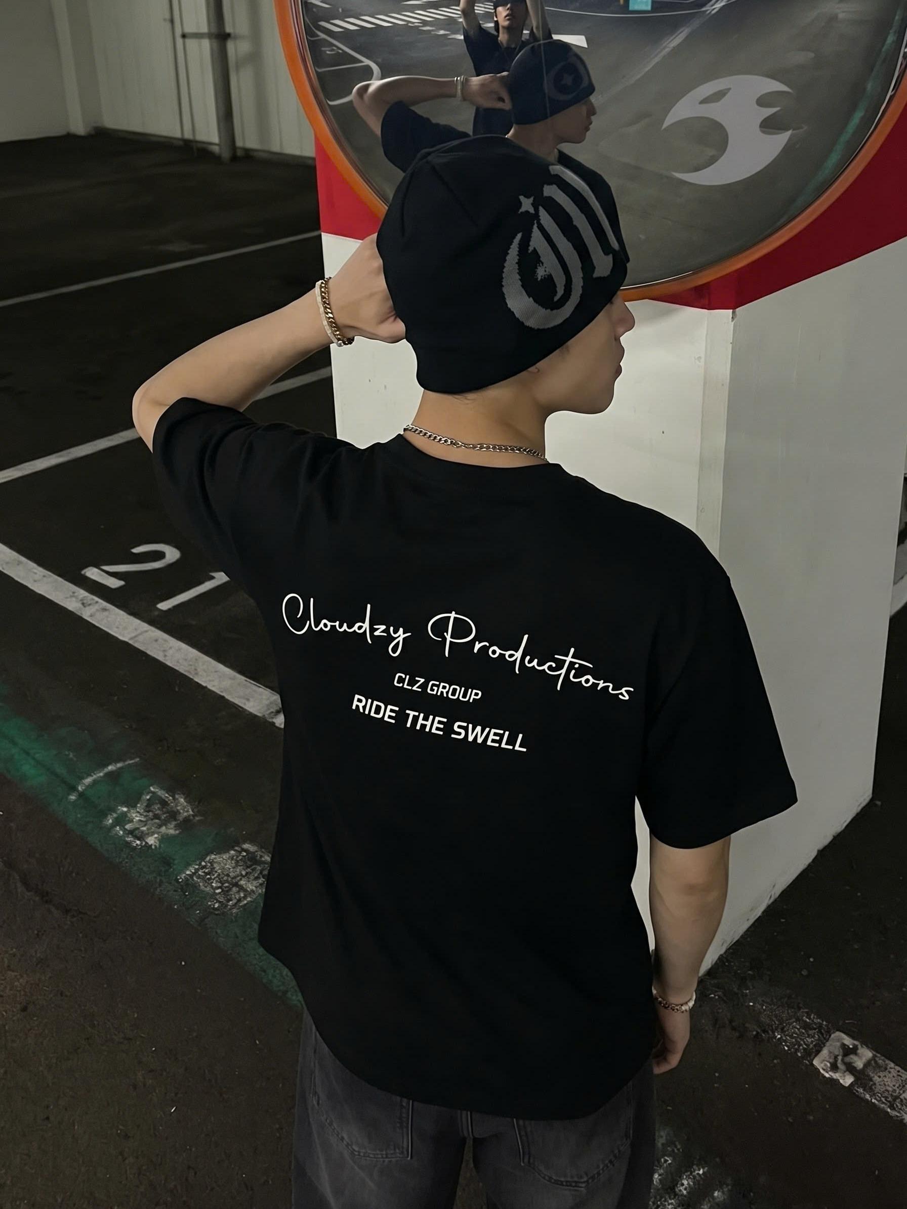 [NEW] Áo thun boxy CLOUDZY in chữ cá tính 100% cotton 250gsm nam nữ áo phông local brand streetwear đi học RIDE