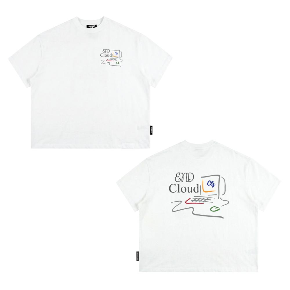 [NEW] Áo thun boxy CLOUDZY in hình máy tính retro 100% cotton 250gsm dày dặn áo phông form rộng nam nữ unisex END