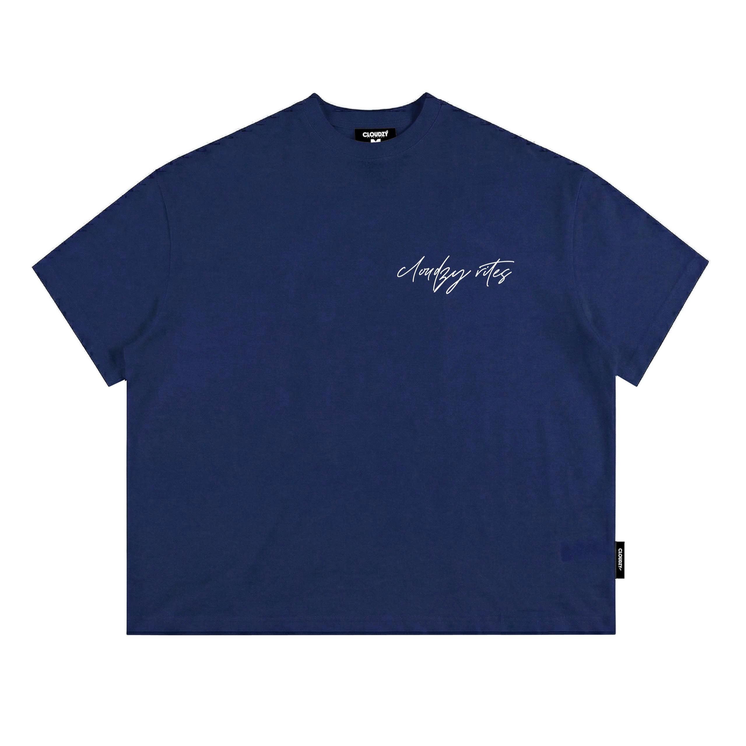 Áo thun boxy CLOUDZY in chữ ký cotton 250gsm dày dặn áo phông nam nữ form rộng hồng nâu đỏ unisex streetwear RITE