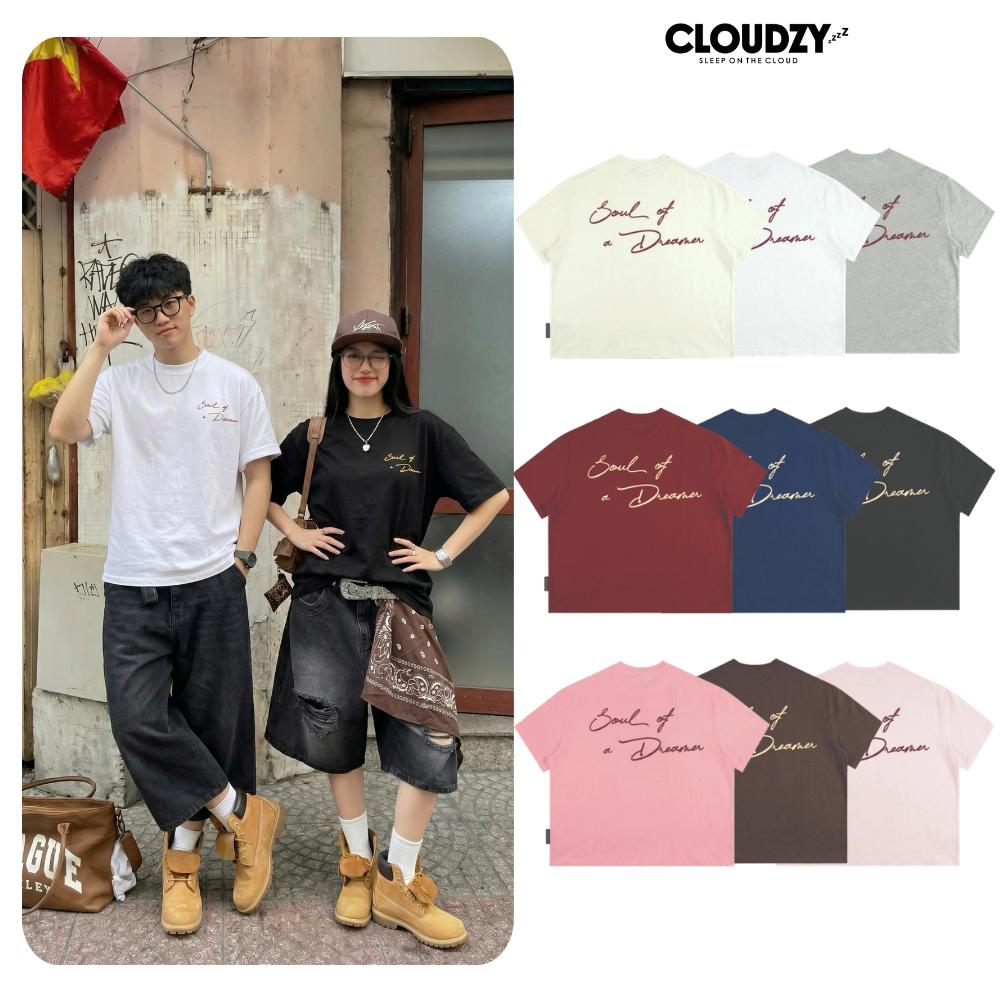 [NEW] Áo thun boxy CLOUDZY in chữ vải cotton 100% 250gsm form rộng nam nữ áo phông local brand streetwear basic OF