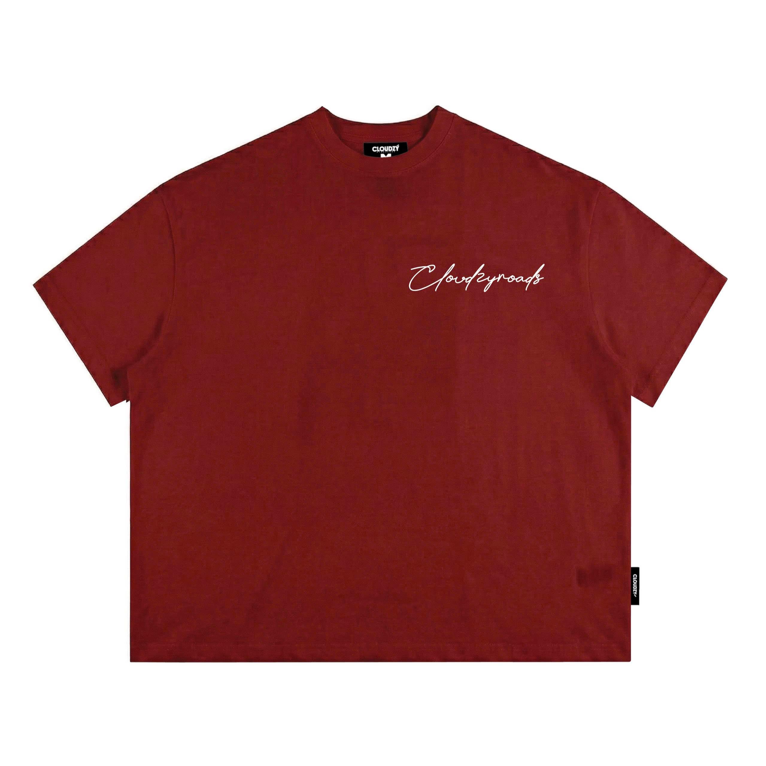 Áo thun boxy CLOUDZY in chữ cá tính vải 100% cotton 250gsm form rộng nam nữ áo phông local brand streetwear ROAD
