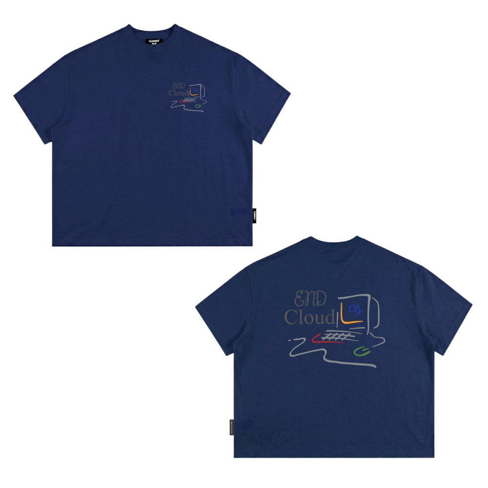 [NEW] Áo thun boxy CLOUDZY in hình máy tính retro 100% cotton 250gsm dày dặn áo phông form rộng nam nữ unisex END