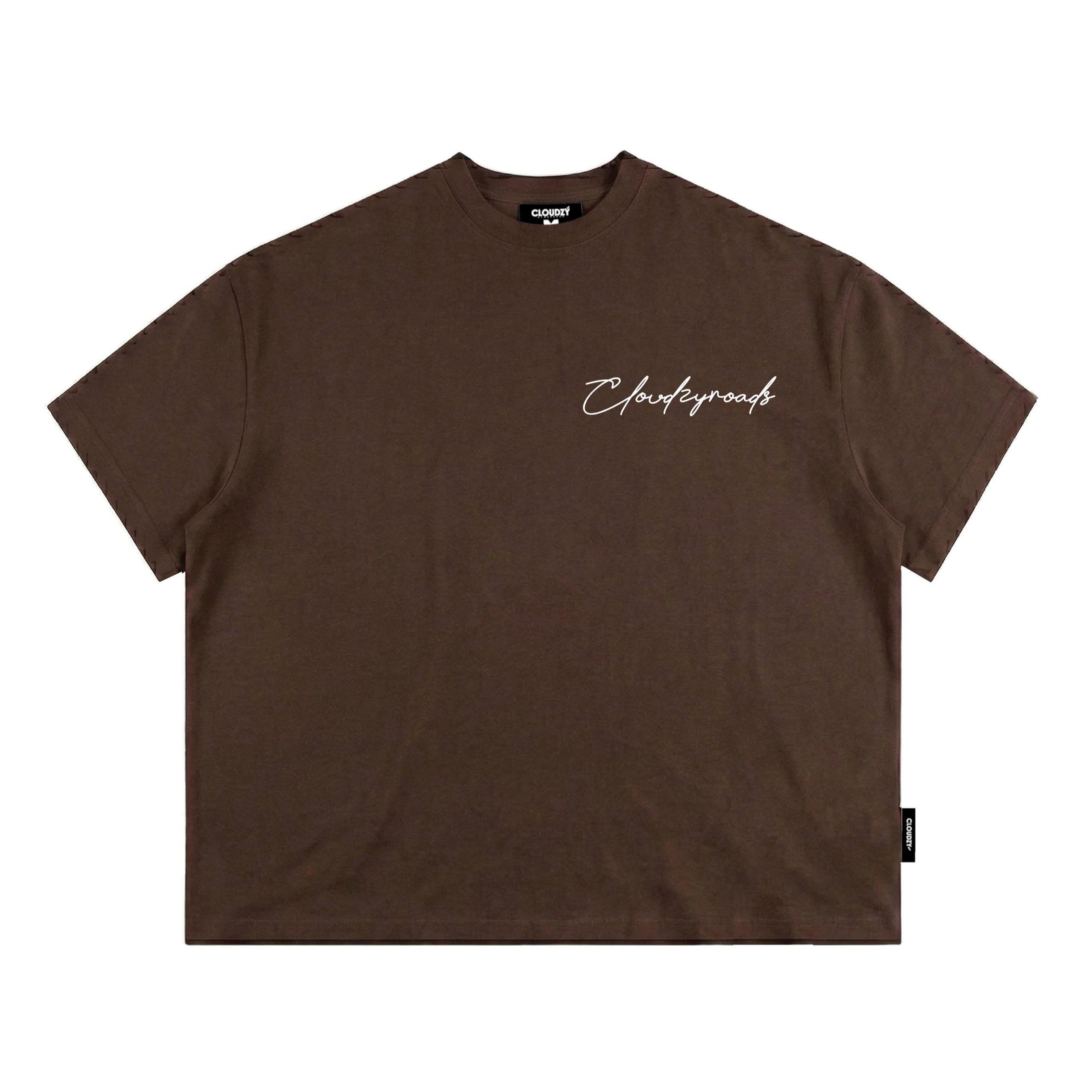 Áo thun boxy CLOUDZY in chữ cá tính vải 100% cotton 250gsm form rộng nam nữ áo phông local brand streetwear ROAD
