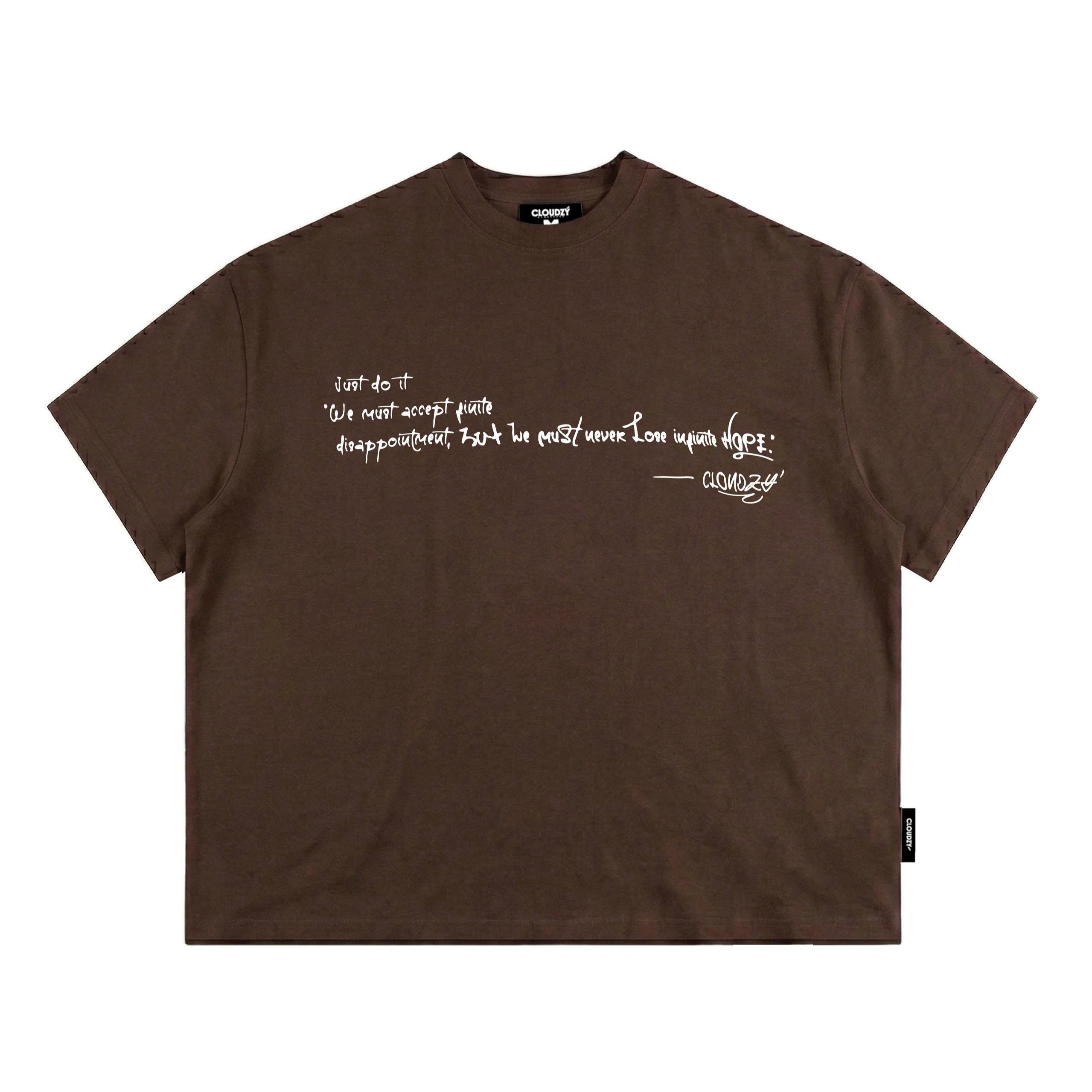 Áo thun boxy streetwear in chữ 100% cotton 250gsm áo phông form rộng nam nữ unisex local brand CLOUDZY JUST