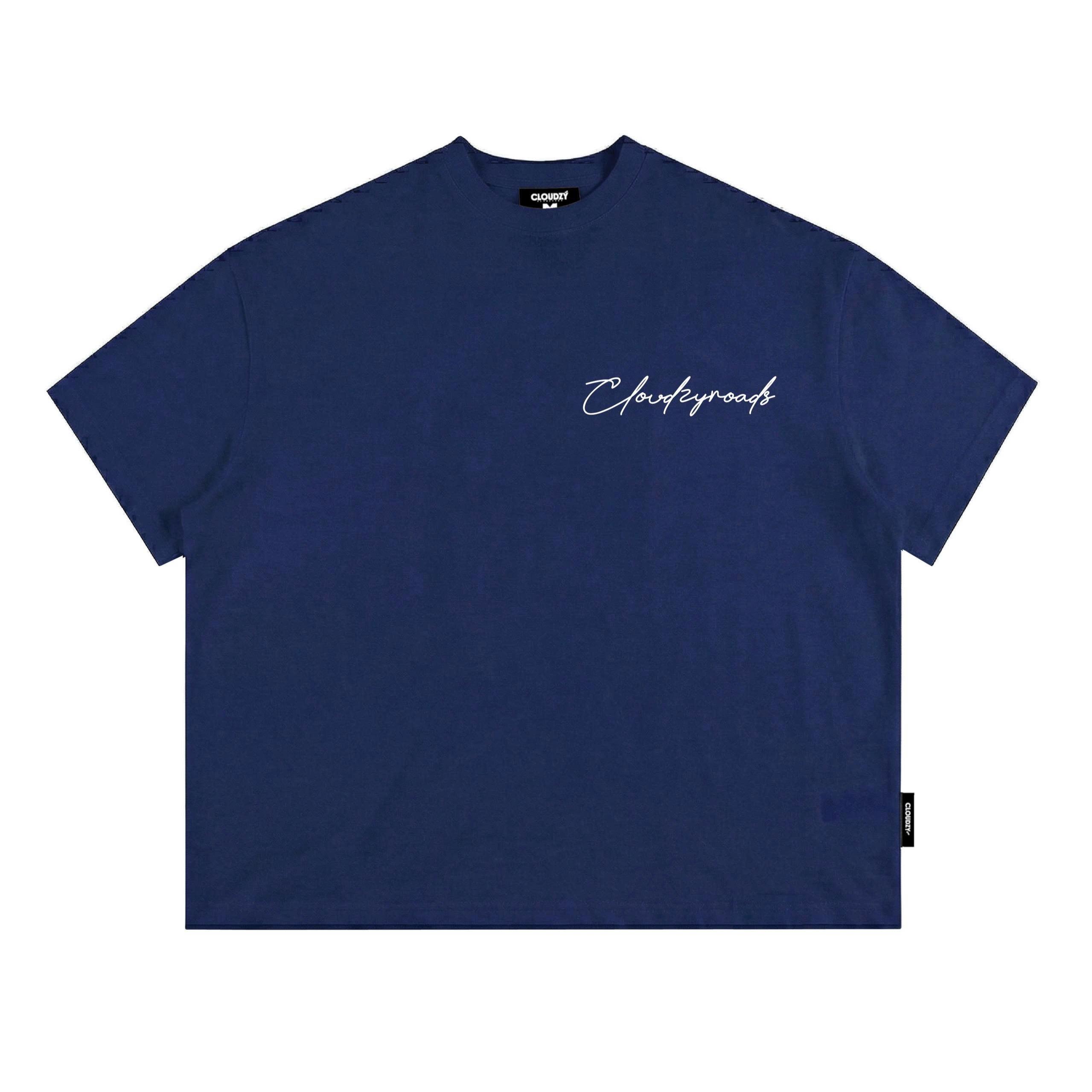 Áo thun boxy CLOUDZY in chữ cá tính vải 100% cotton 250gsm form rộng nam nữ áo phông local brand streetwear ROAD