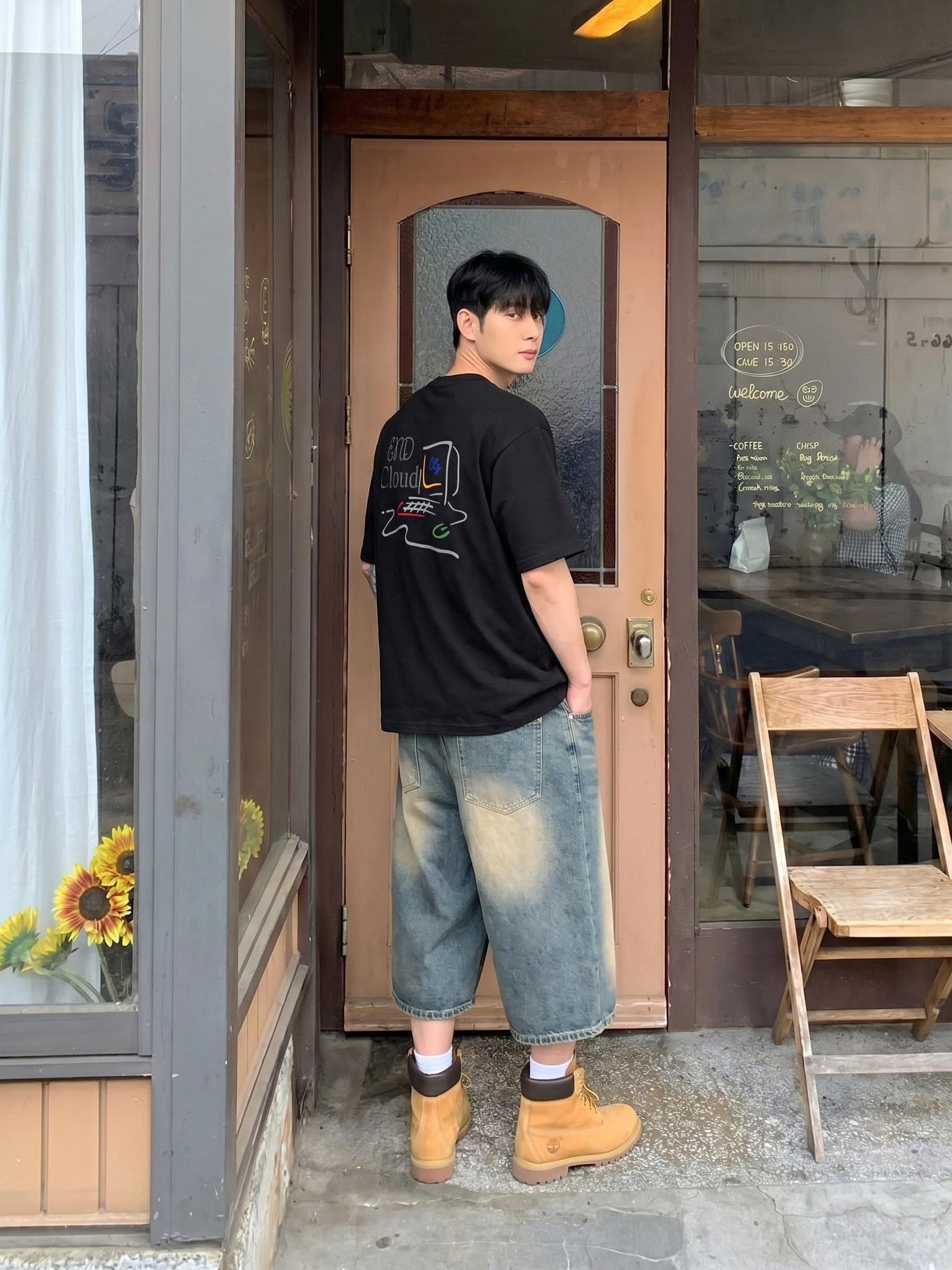 [NEW] Áo thun boxy CLOUDZY in hình máy tính retro 100% cotton 250gsm dày dặn áo phông form rộng nam nữ unisex END