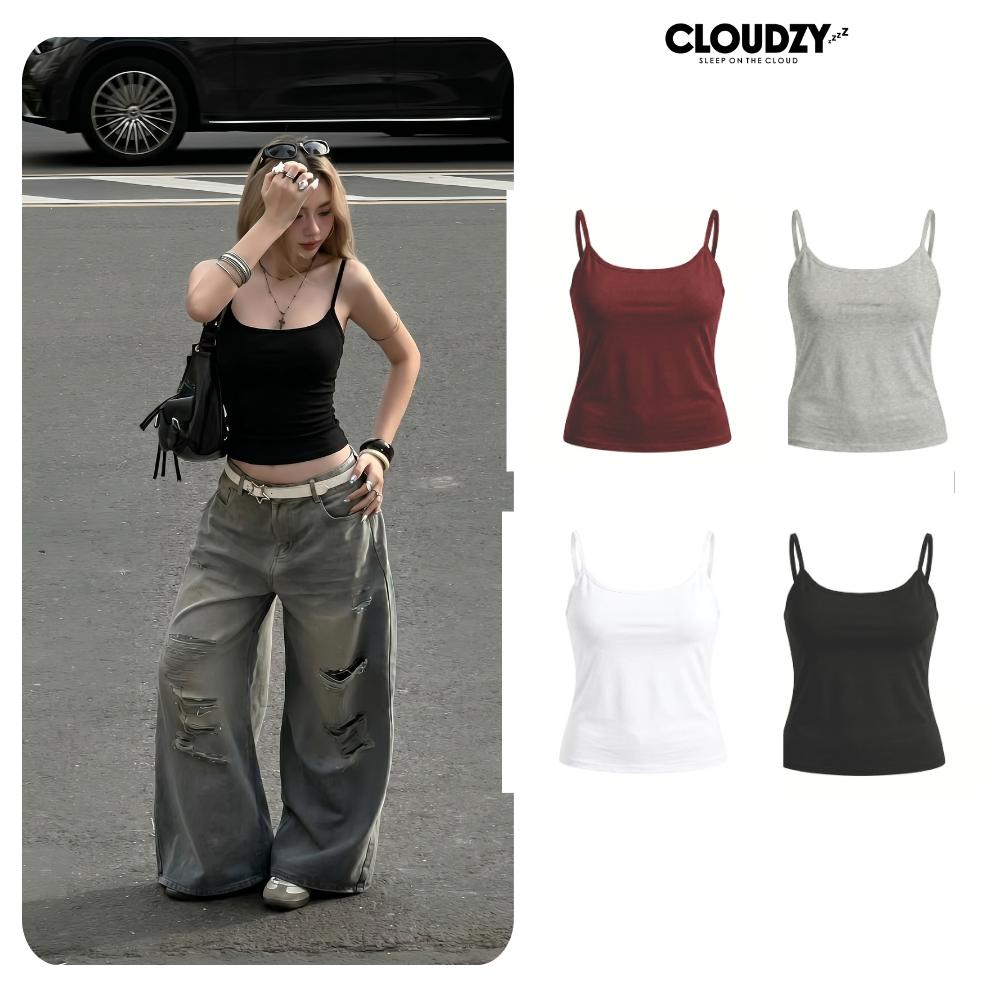 [NEW] Áo hai dây nữ có mút basic ôm dáng chất thun gân mịn tôn dáng localbrand Cloudzy co giãn tốt