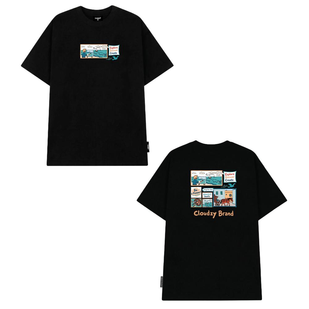 [NEW] Áo thun oversize CLOUDZY in chữ vải cotton 100% 250gsm form rộng nam nữ áo phông local brand streetwear DISCOVER