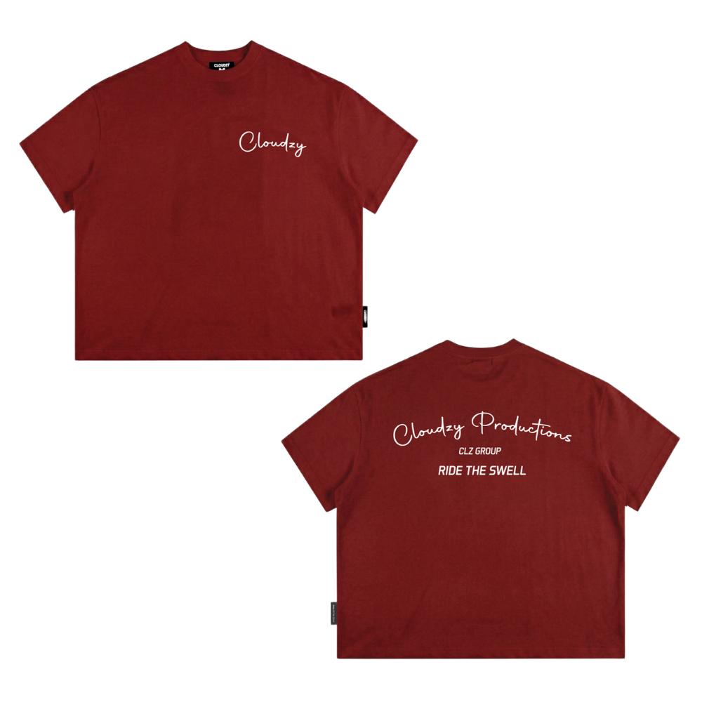 [NEW] Áo thun boxy CLOUDZY in chữ cá tính 100% cotton 250gsm nam nữ áo phông local brand streetwear đi học RIDE