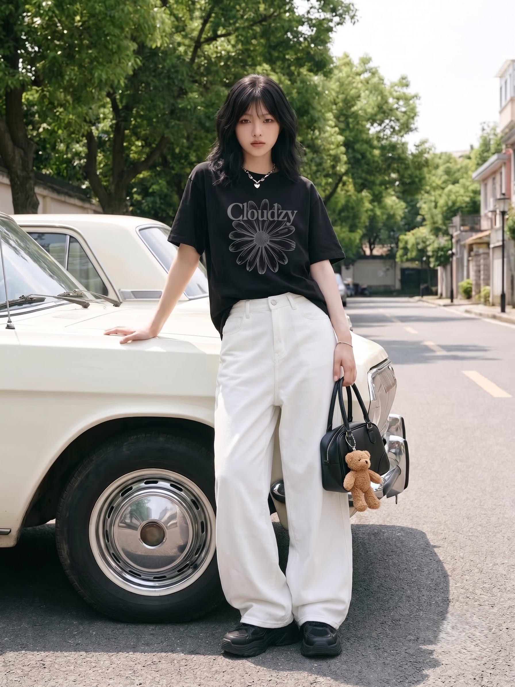 [NEW] Áo thun oversize CLOUDZY in hình hoa cúc 100% cotton 250gsm áo phông form rộng nam nữ unisex local brand POSY