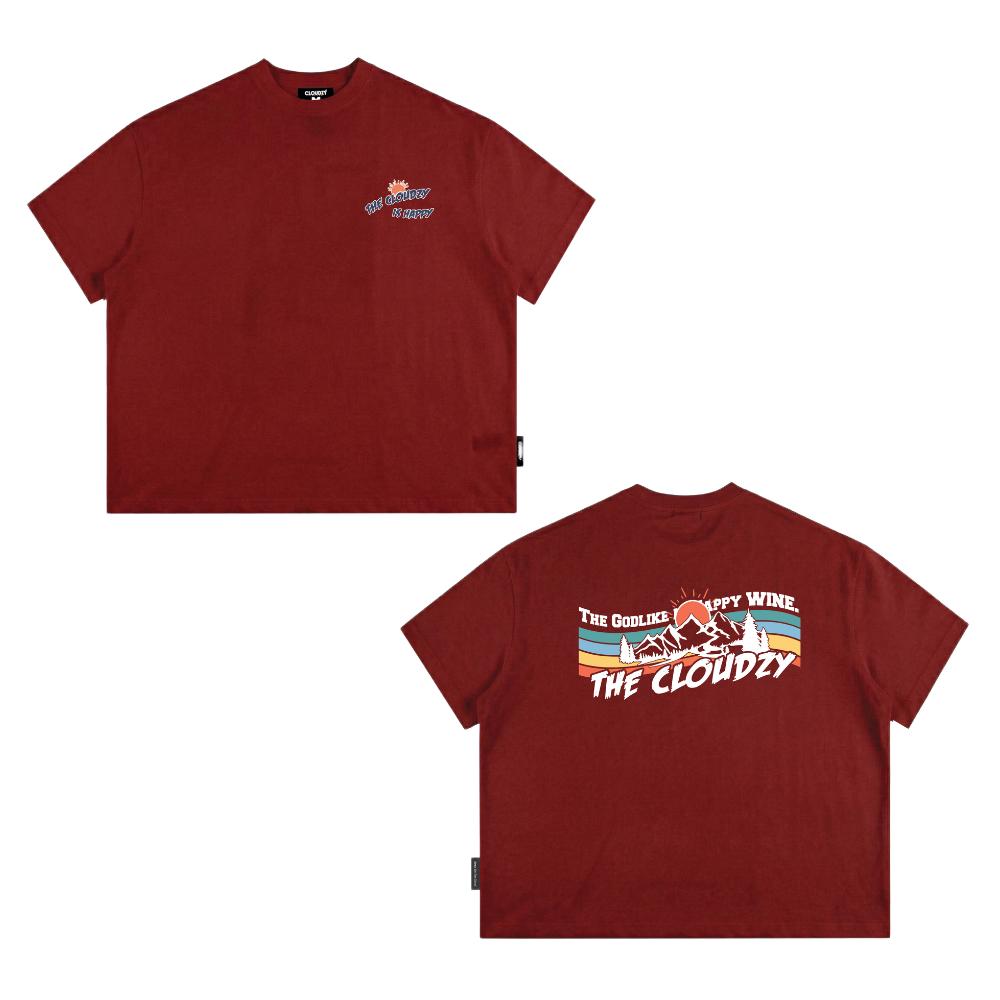 [NEW] Áo thun boxy CLOUDZY in chữ vải cotton 100% 250gsm dày dặn form rộng nam nữ áo phông local brand streetwear WINE