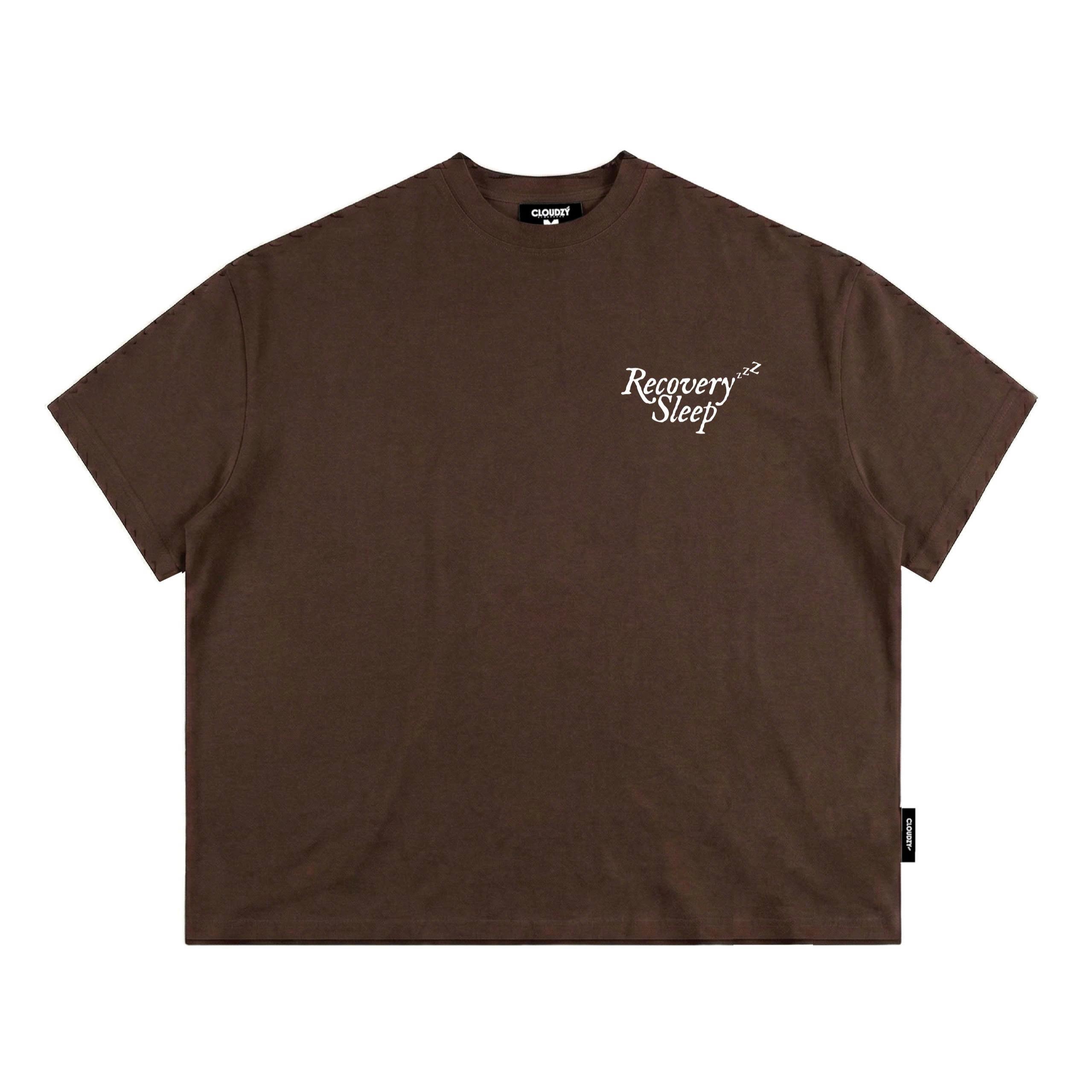 Áo thun boxy CLOUDZY streetwear 100% cotton 250gsm dày dặn áo phông nam nữ form rộng hồng nâu đỏ RECOVER