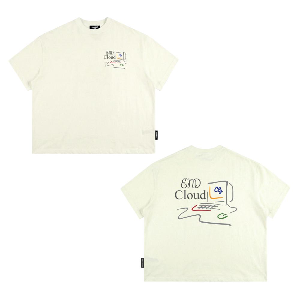 [NEW] Áo thun boxy CLOUDZY in hình máy tính retro 100% cotton 250gsm dày dặn áo phông form rộng nam nữ unisex END