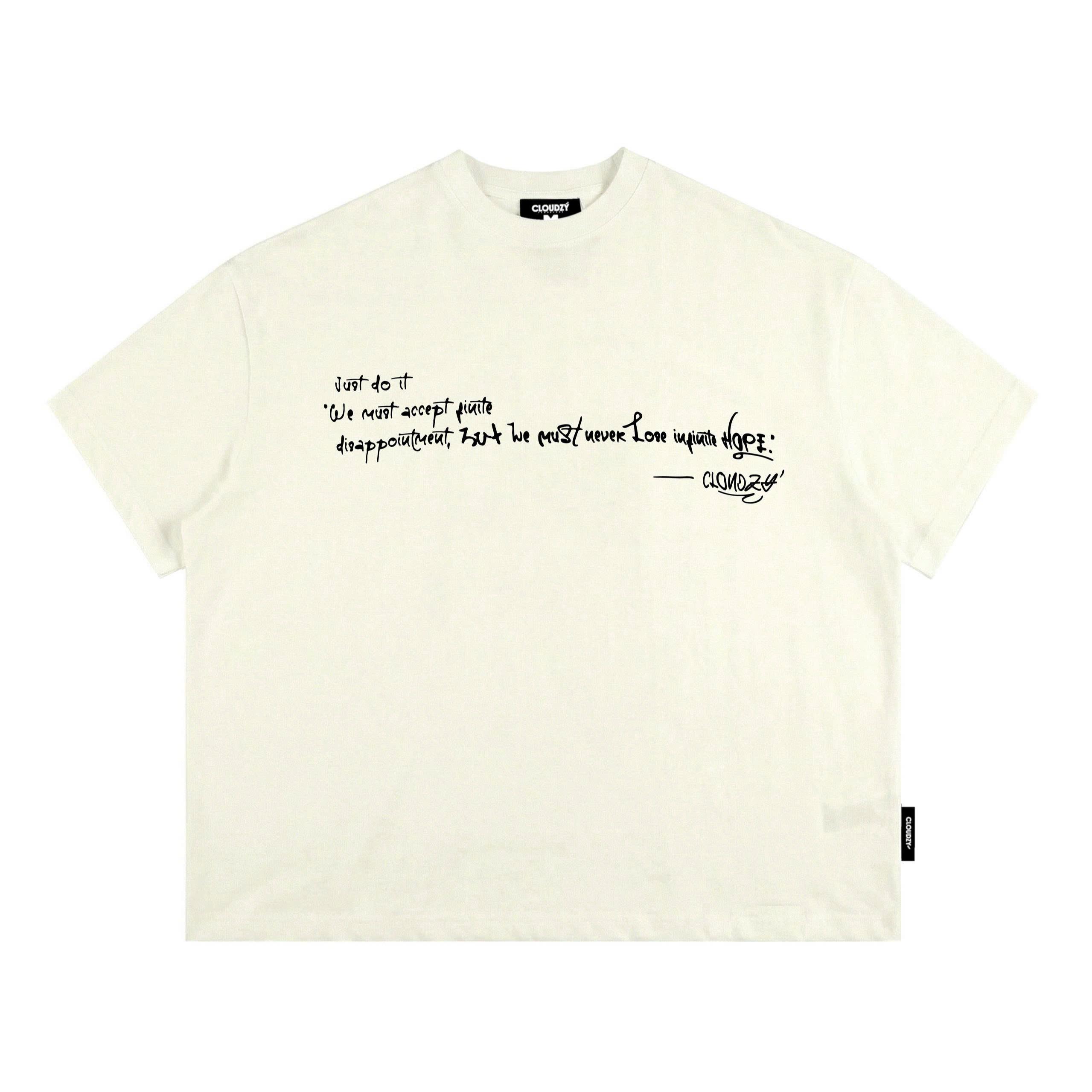 Áo thun boxy streetwear in chữ 100% cotton 250gsm áo phông form rộng nam nữ unisex local brand CLOUDZY JUST