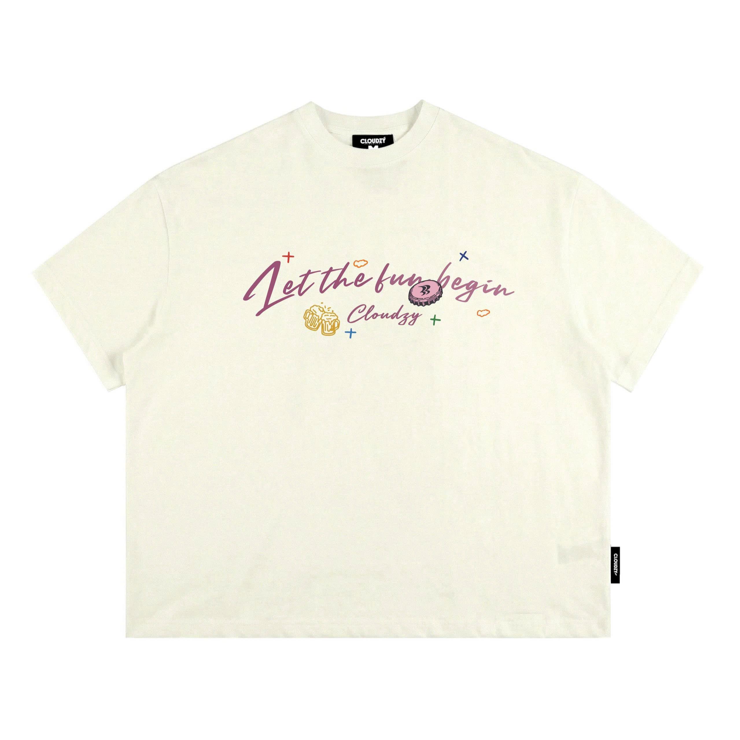 Áo thun boxy streetwear local brand CLOUDZY 100% cotton 250gsm dày dặn áo phông form rộng nam nữ unisex  BEGIN