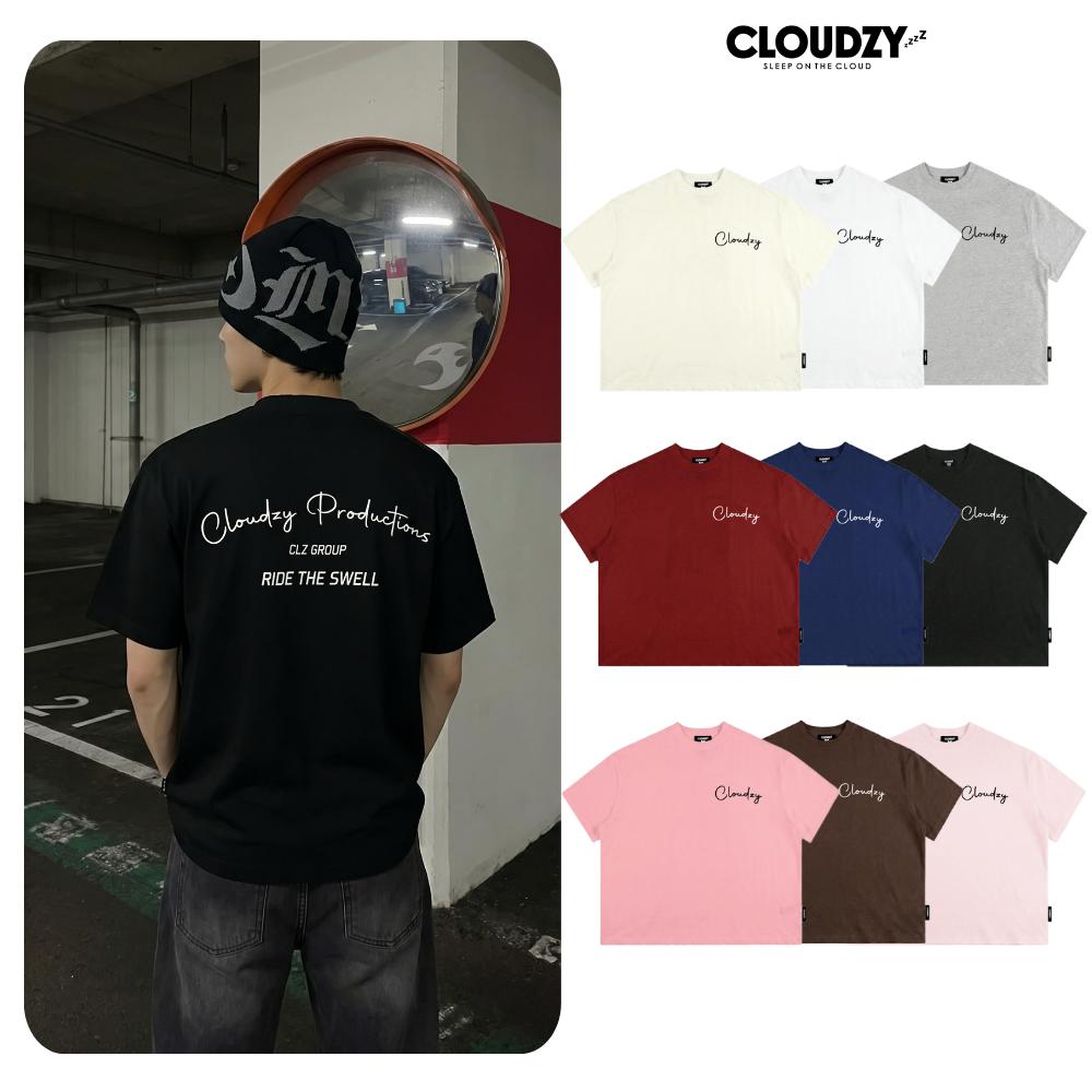 [NEW] Áo thun boxy CLOUDZY in chữ cá tính 100% cotton 250gsm nam nữ áo phông local brand streetwear đi học RIDE