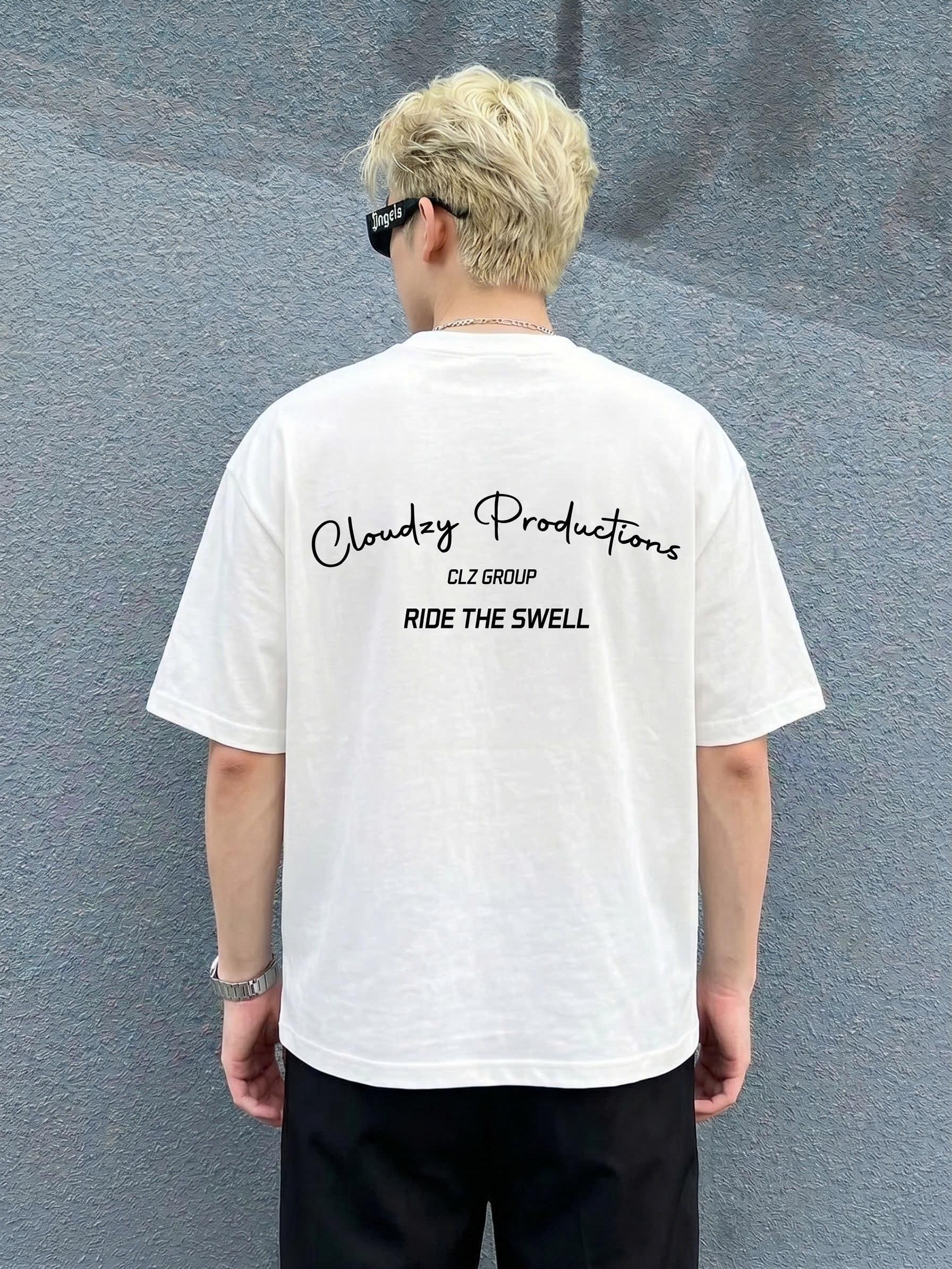 [NEW] Áo thun boxy CLOUDZY in chữ cá tính 100% cotton 250gsm nam nữ áo phông local brand streetwear đi học RIDE
