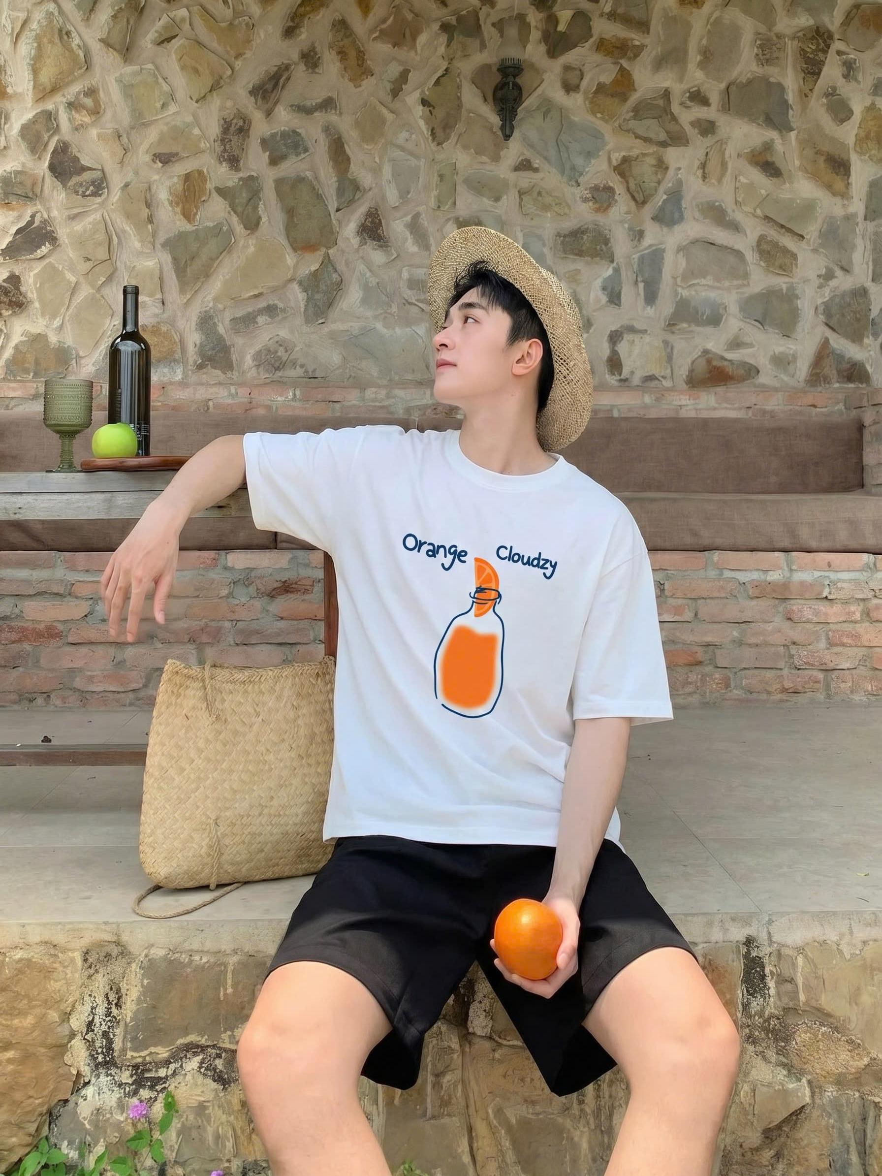 [NEW] Áo thun oversize CLOUDZY in hình cute Cloudzy 100% cotton dày dặn áo phông form rộng nam nữ unisex ORANGE