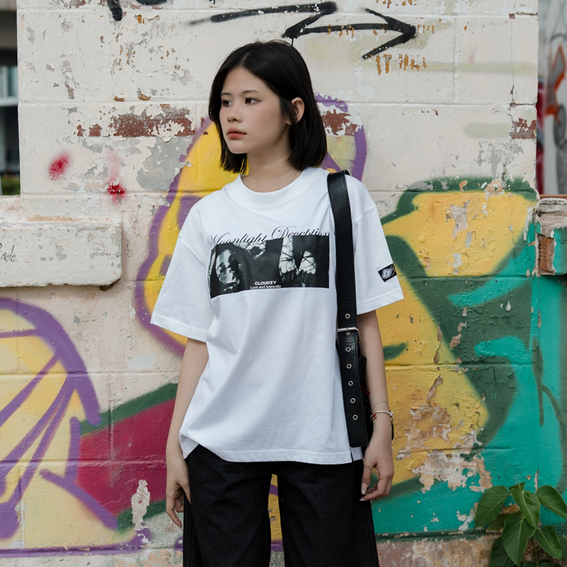 Áo thun boxy tay lỡ nữ nam unisex phông basic Cloudzy local brand form rộng teen cotton AT MOONLIGHT