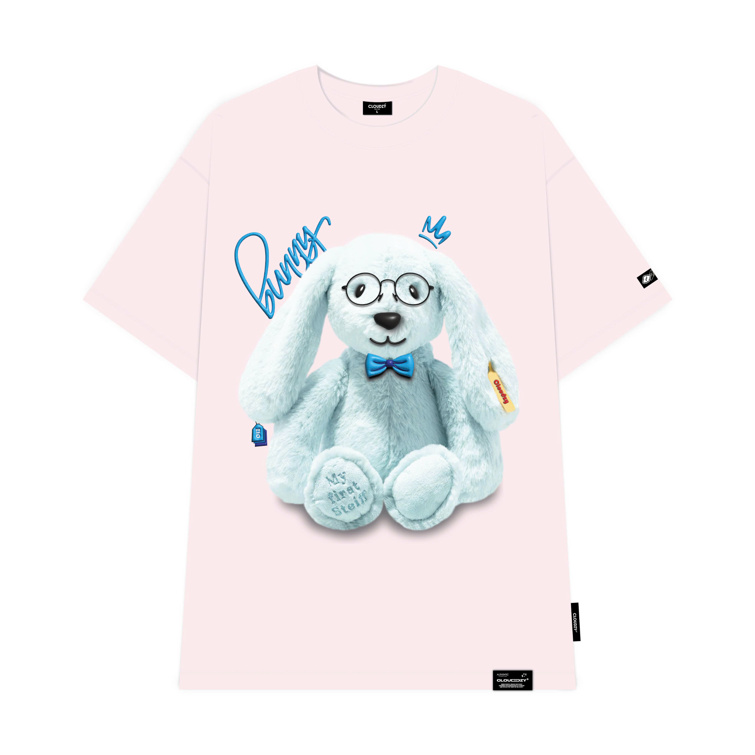 Áo thun nữ nam unisex tay lỡ phông local brand form rộng teen cổ tròn oversize BLUE BUNNY CLOUDZY