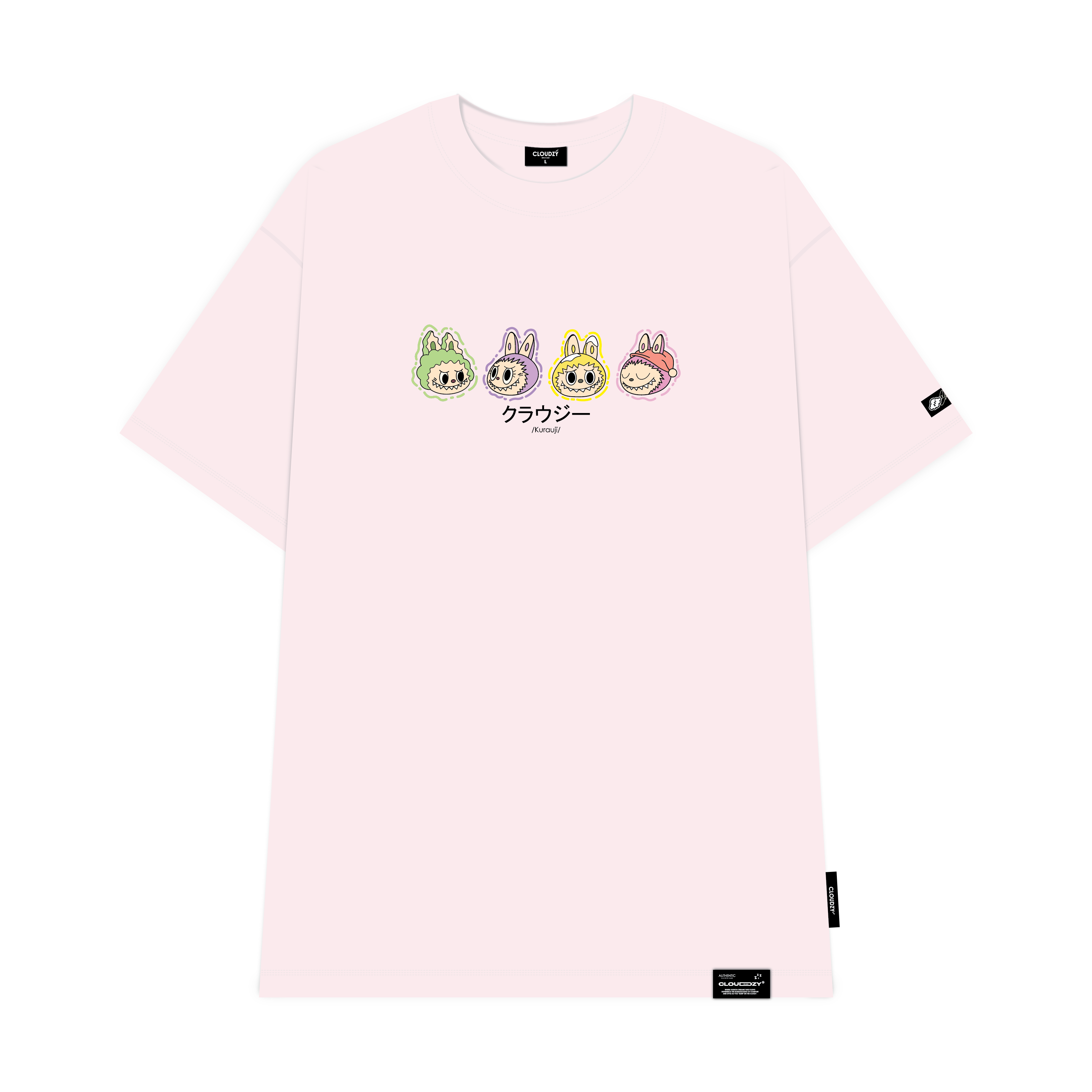 Áo thun nữ labubu unisex phông nam tay localbrand CLOUDZY basic cotton cao cấp form rộng ARIGATOU