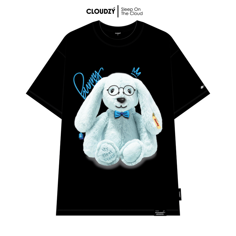Áo thun nữ nam unisex tay lỡ phông local brand form rộng teen cổ tròn oversize BLUE BUNNY CLOUDZY