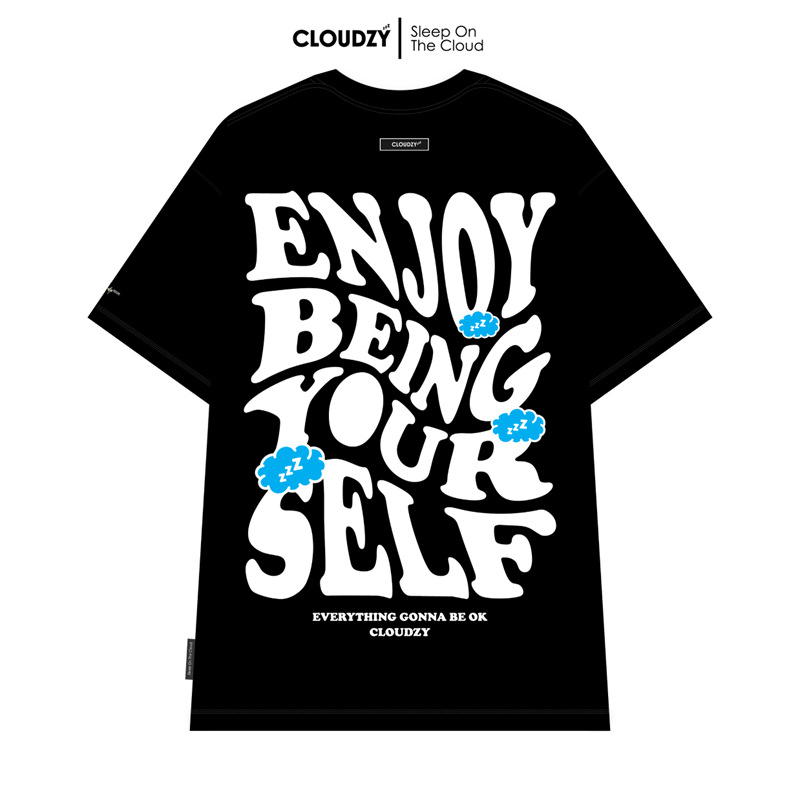 Áo thun unisex nữ nam tay lỡ phông CLOUDZY localbrand form rộng cặp đôi teen cổ tròn oversize ENJOY