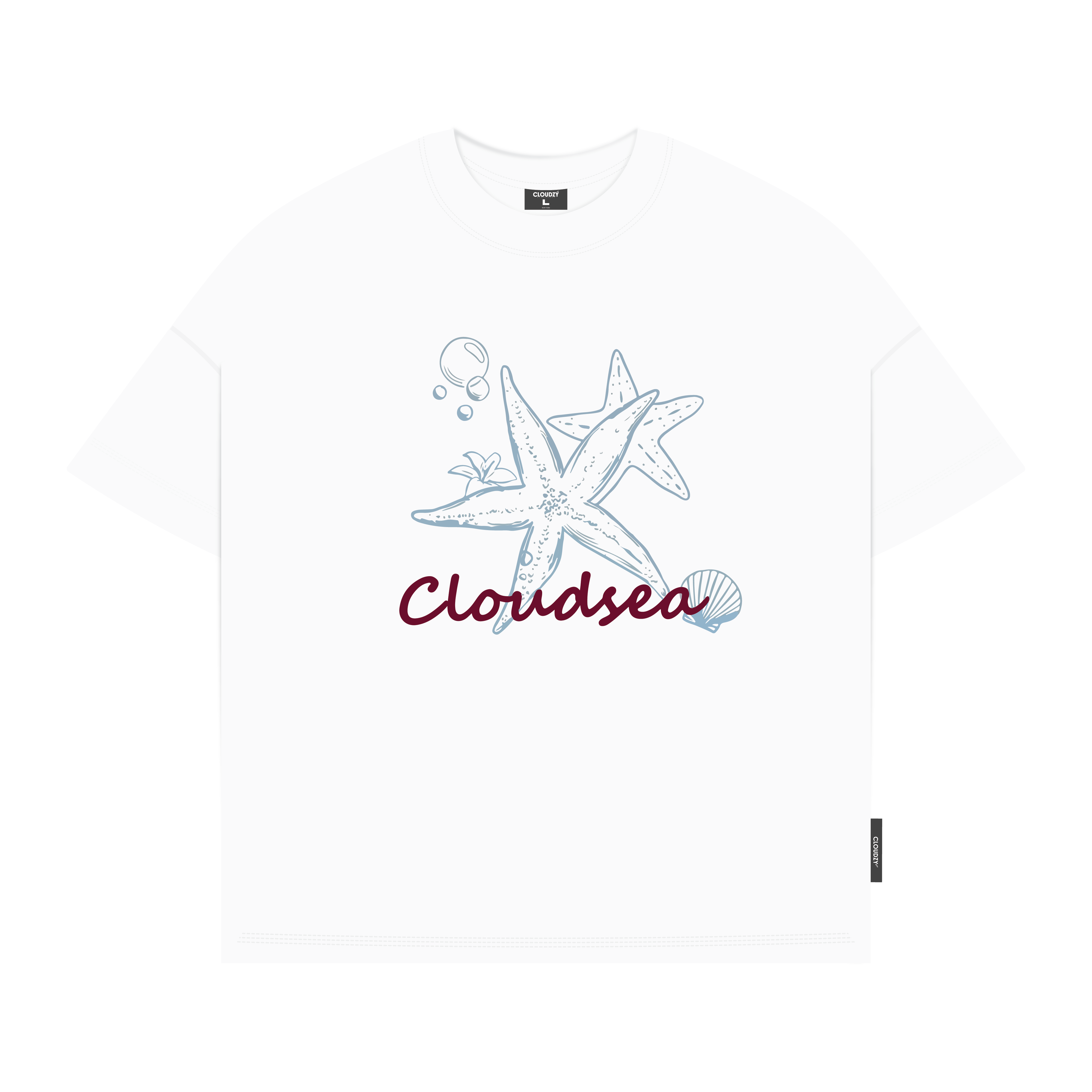 Áo thun boxy local brand CLOUDZY in hình 100% cotton 250gsm dày dặn áo phông form rộng nam nữ unisex mùa hè SEA
