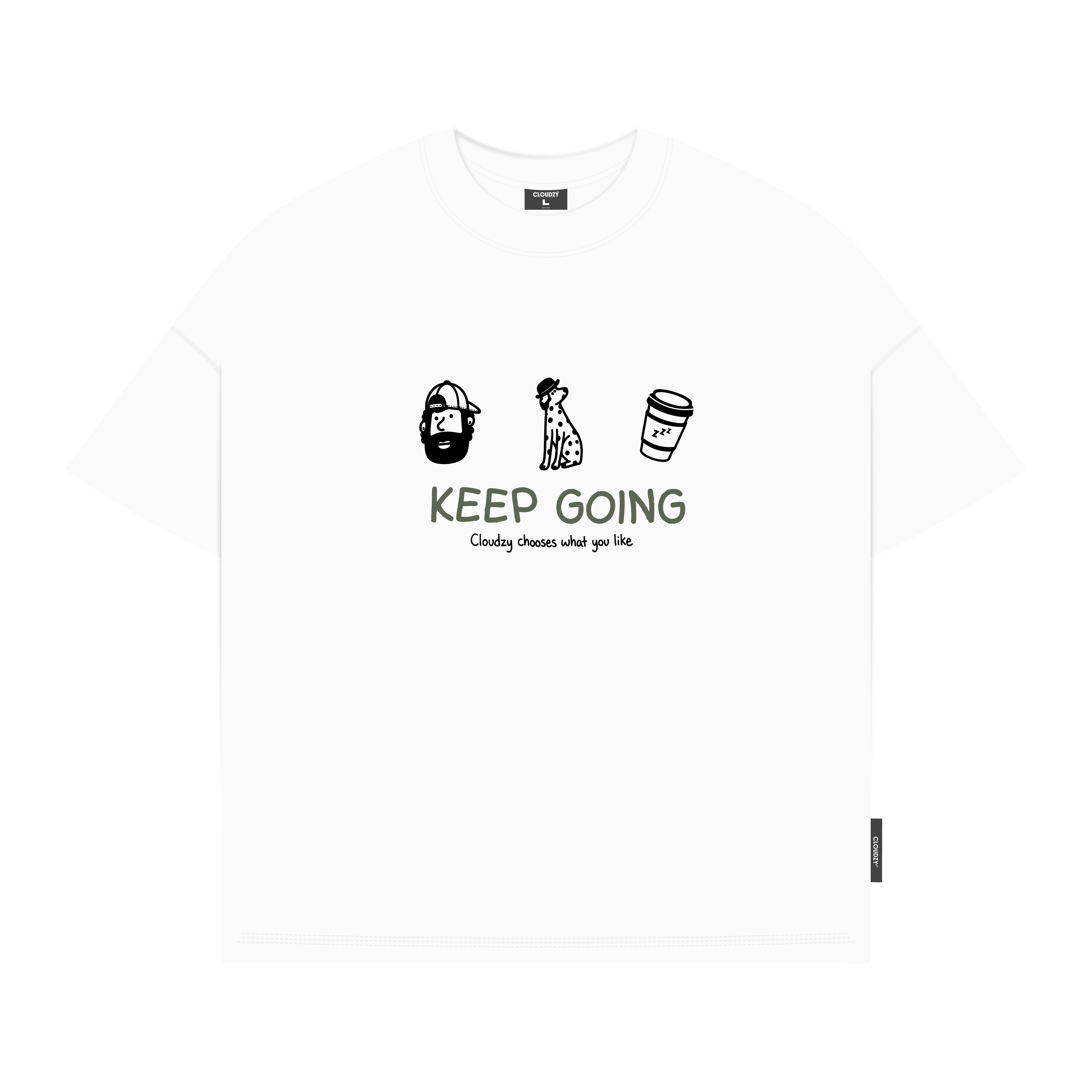 Áo thun boxy CLOUDZY in Keep Going 100% cotton 250gsm dày dặn áo phông nam nữ unisex local brand streetwear KEEP