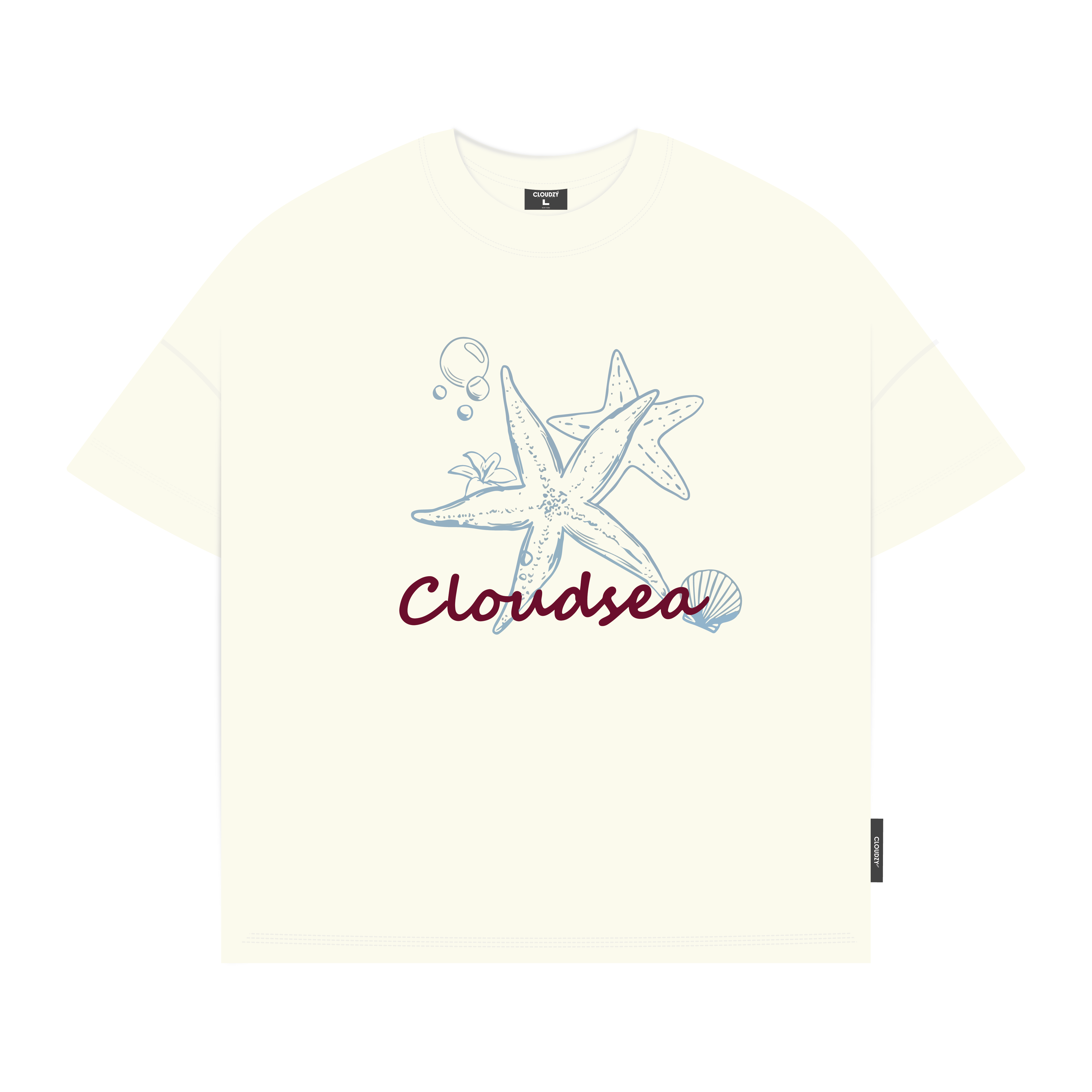 Áo thun boxy local brand CLOUDZY in hình 100% cotton 250gsm dày dặn áo phông form rộng nam nữ unisex mùa hè SEA