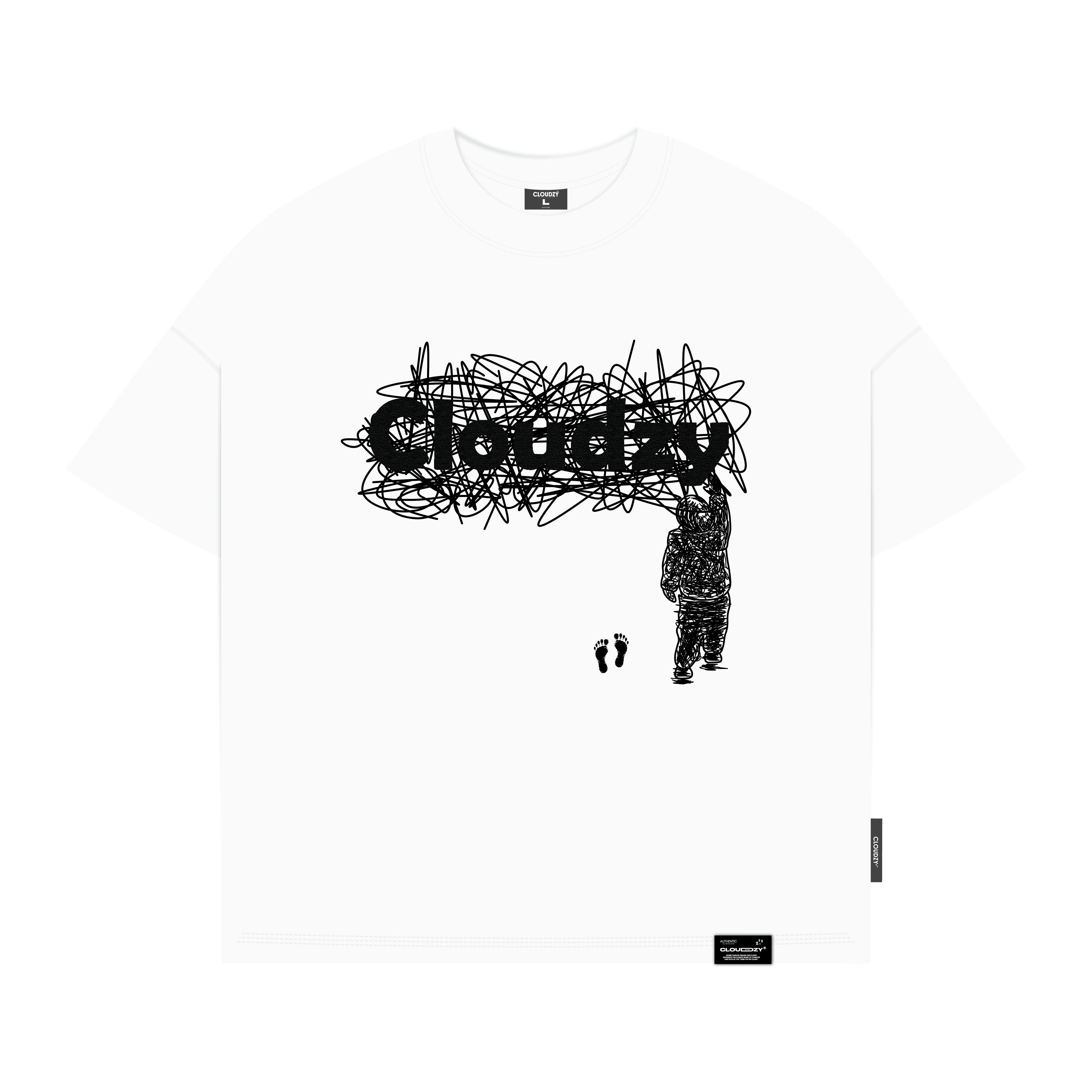 Áo thun boxy thêu Cloudzy unisex phông tay lỡ nữ nam cotton phối màu form rộng boxy MESS