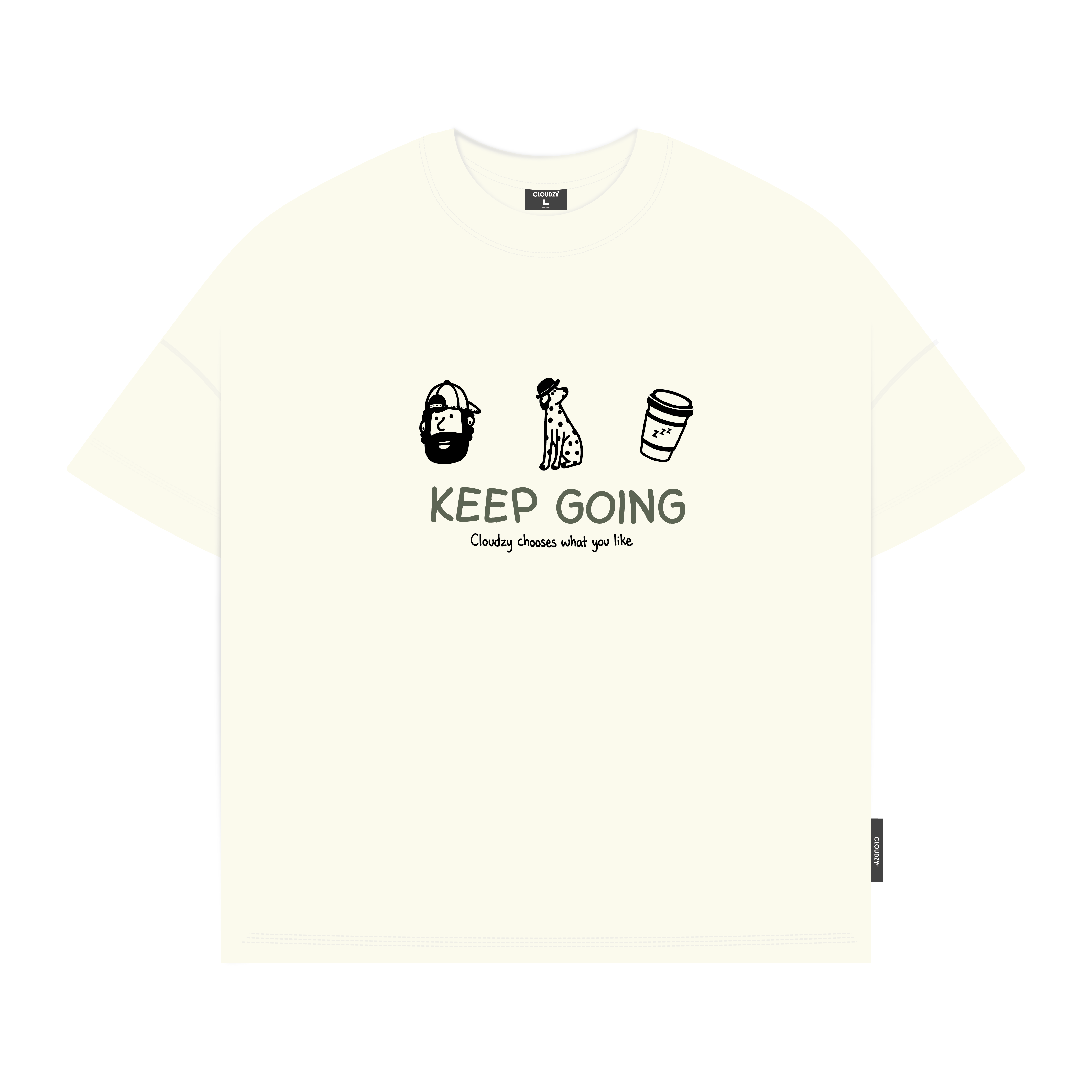Áo thun boxy CLOUDZY in Keep Going 100% cotton 250gsm dày dặn áo phông nam nữ unisex local brand streetwear KEEP