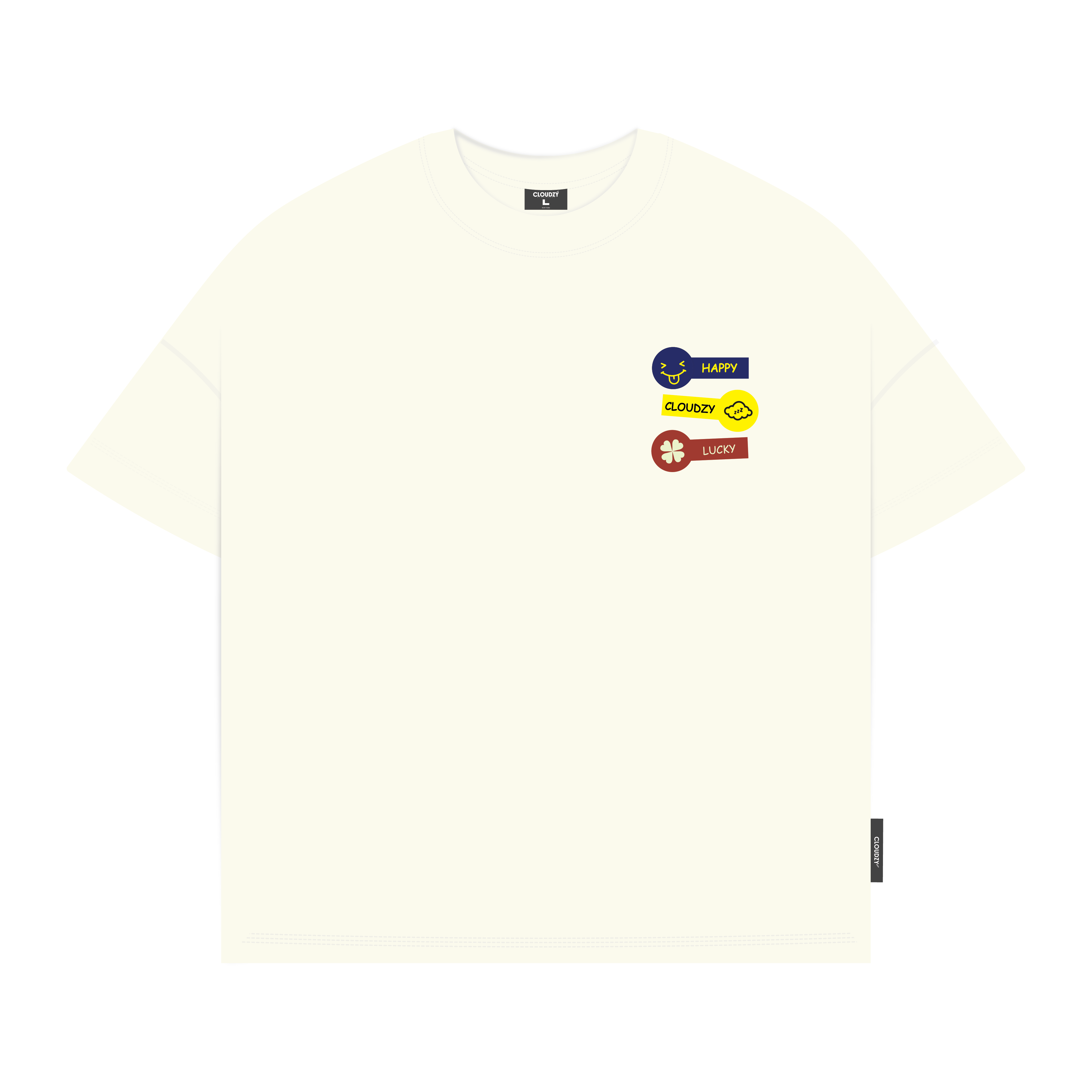 Áo thun boxy in logo vải cotton 100% 250gsm form rộng nam nữ áo phông local brand CLOUDZY streetwear basic LUCKY
