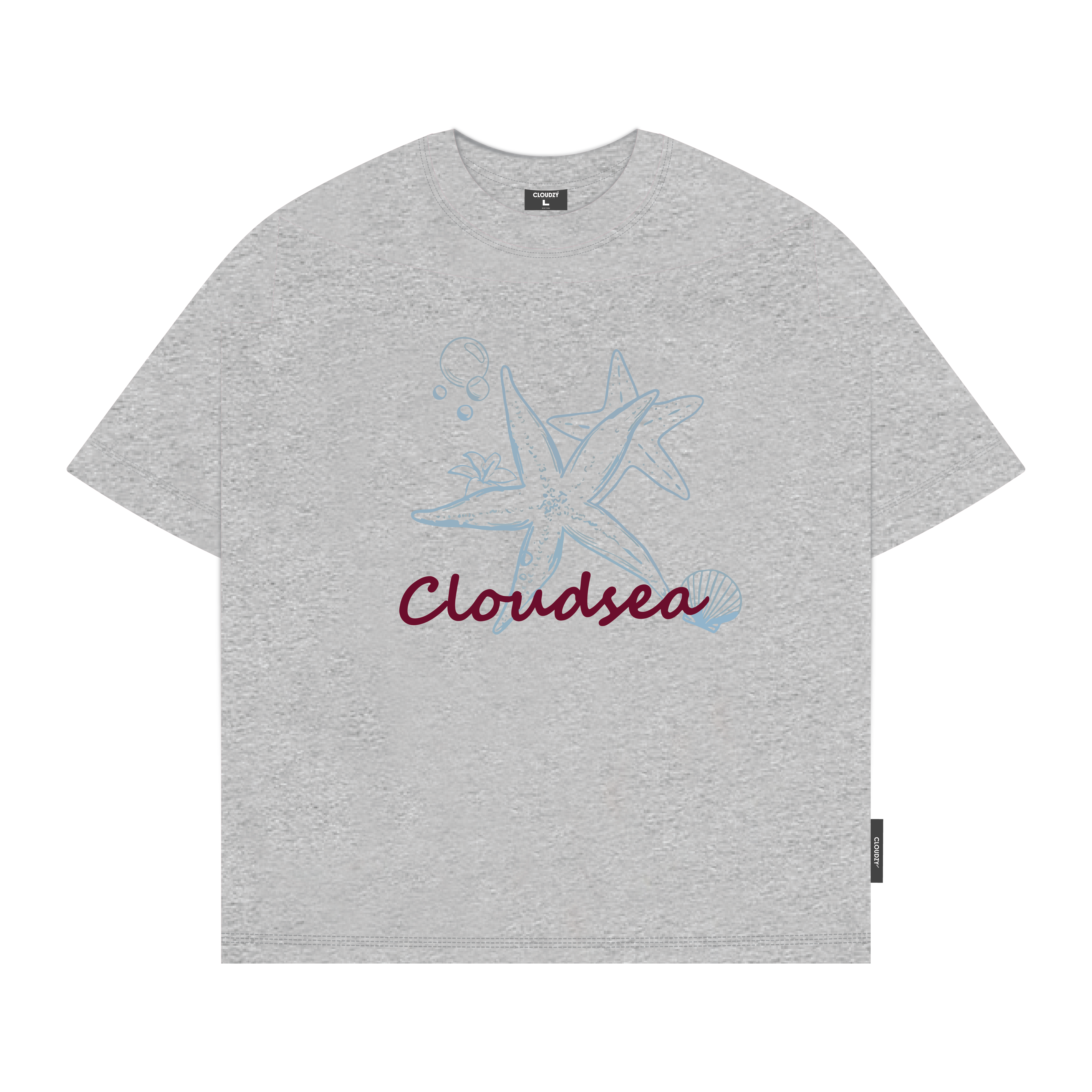 Áo thun boxy local brand CLOUDZY in hình 100% cotton 250gsm dày dặn áo phông form rộng nam nữ unisex mùa hè SEA