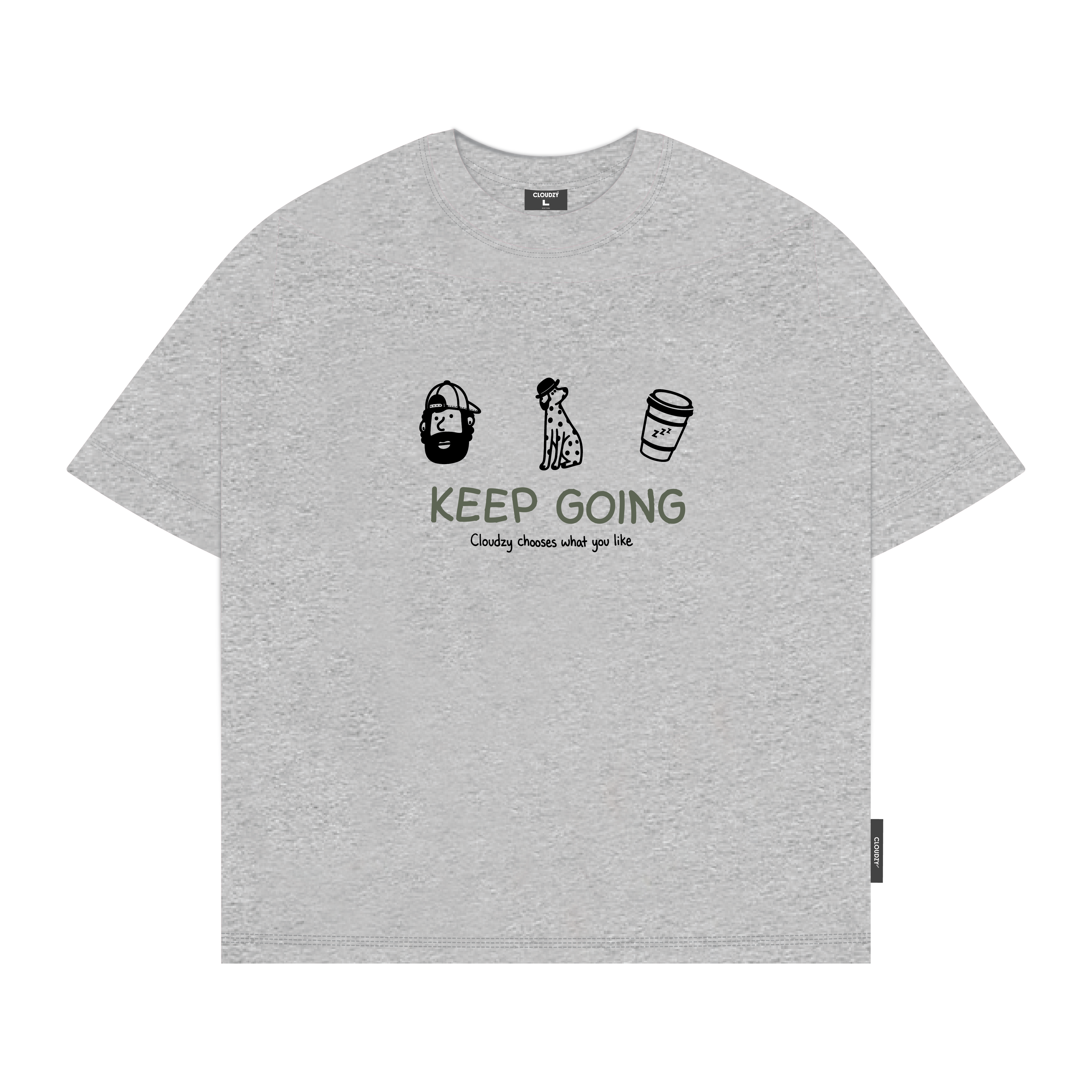 Áo thun boxy CLOUDZY in Keep Going 100% cotton 250gsm dày dặn áo phông nam nữ unisex local brand streetwear KEEP