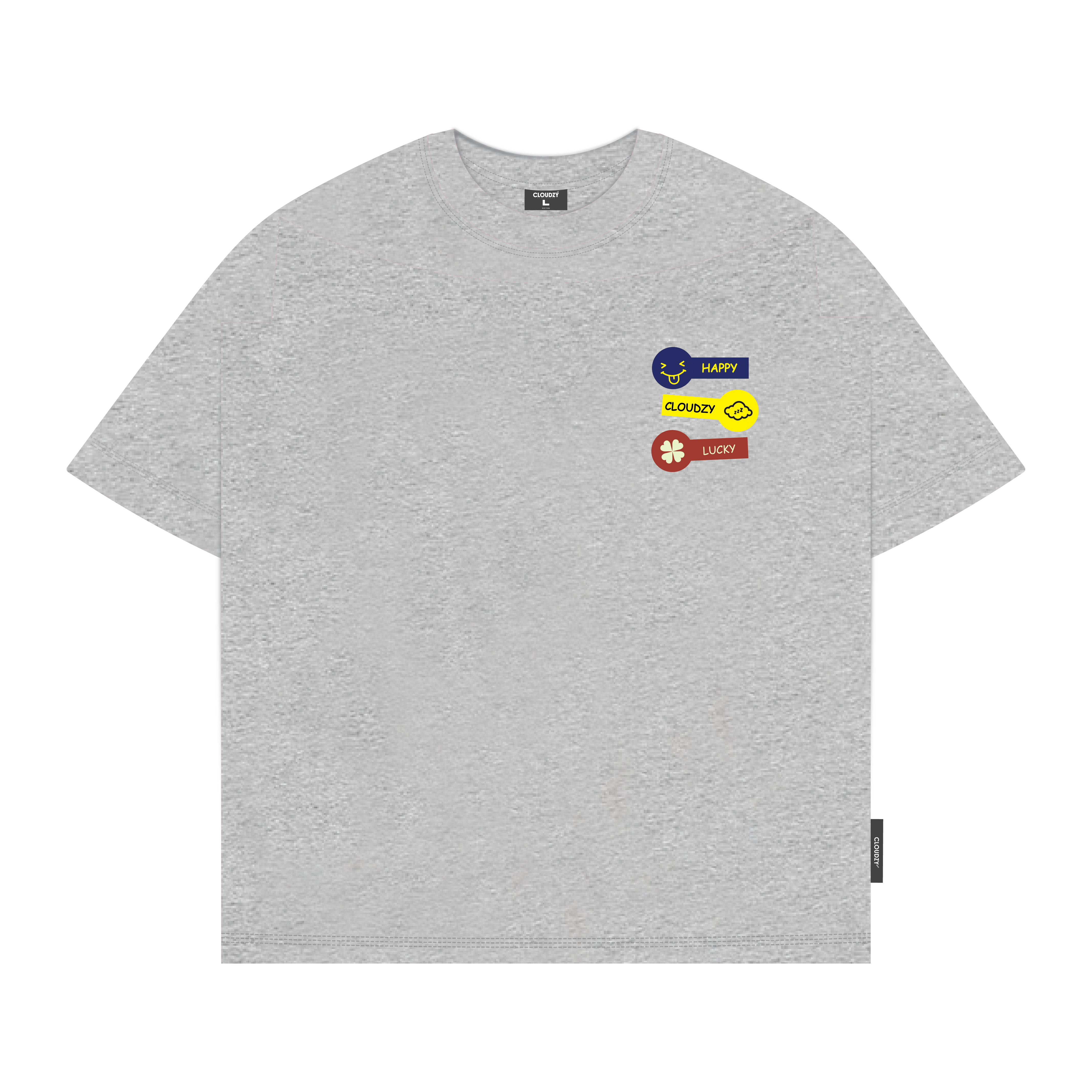 Áo thun boxy in logo vải cotton 100% 250gsm form rộng nam nữ áo phông local brand CLOUDZY streetwear basic LUCKY