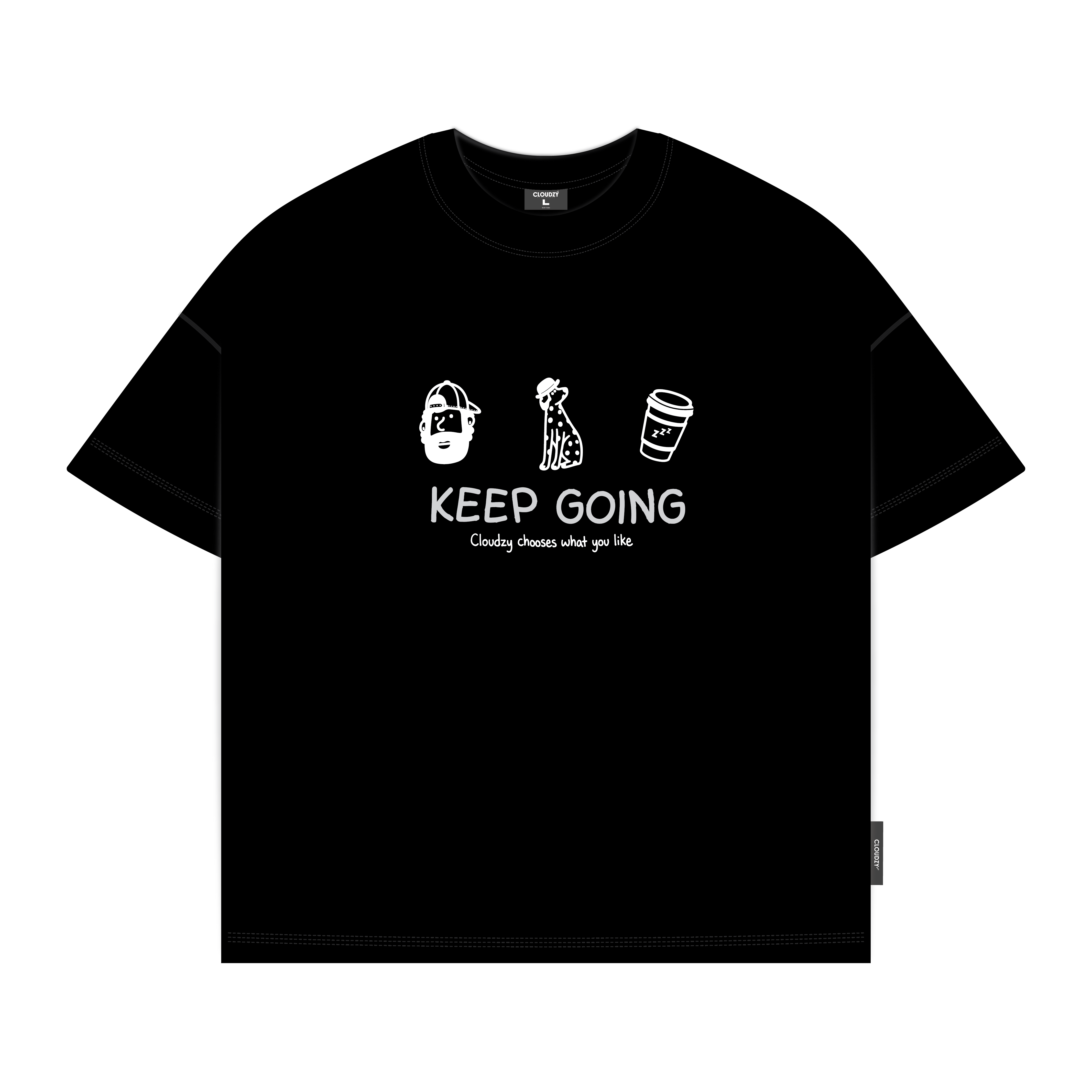 Áo thun boxy CLOUDZY in Keep Going 100% cotton 250gsm dày dặn áo phông nam nữ unisex local brand streetwear KEEP