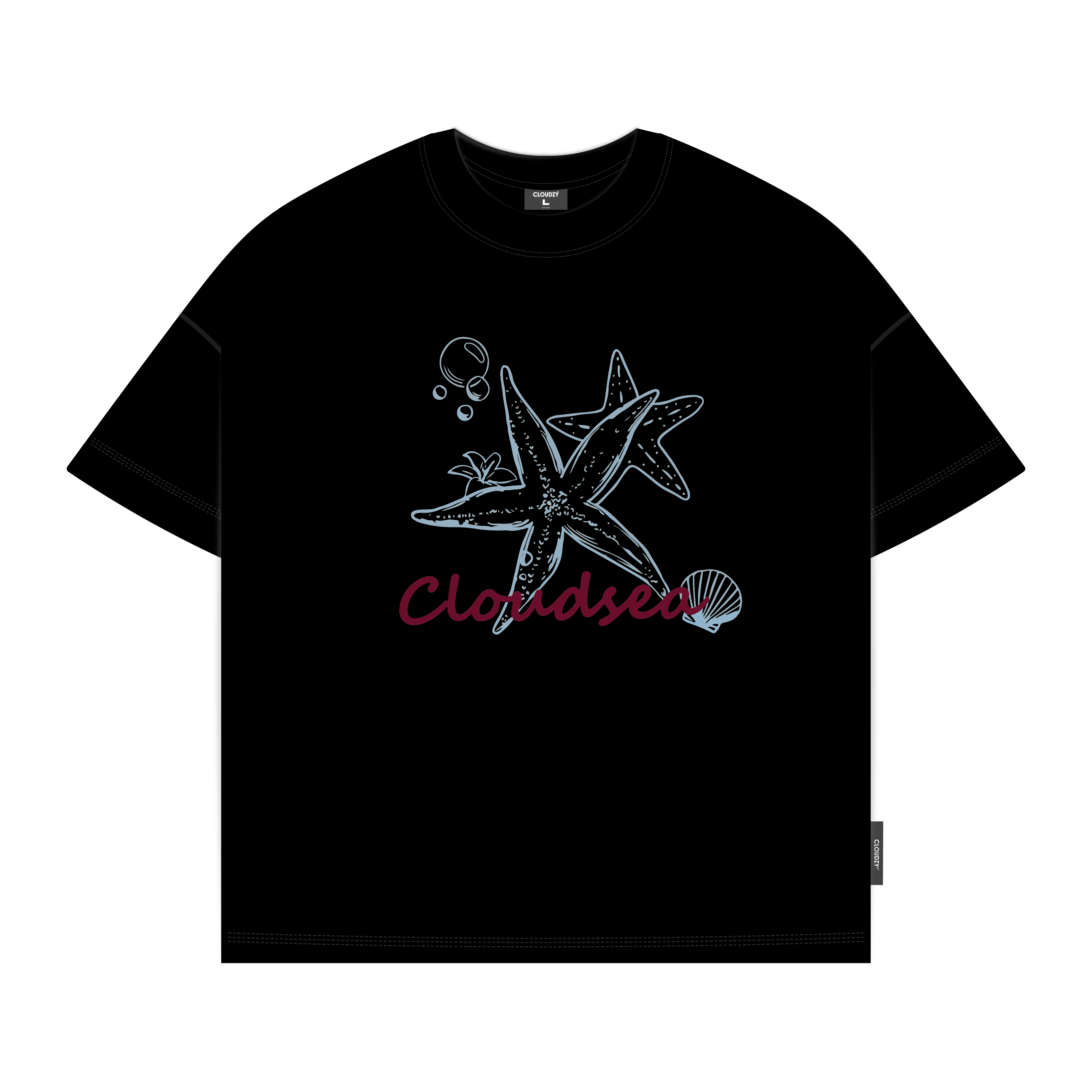 Áo thun boxy local brand CLOUDZY in hình 100% cotton 250gsm dày dặn áo phông form rộng nam nữ unisex mùa hè SEA