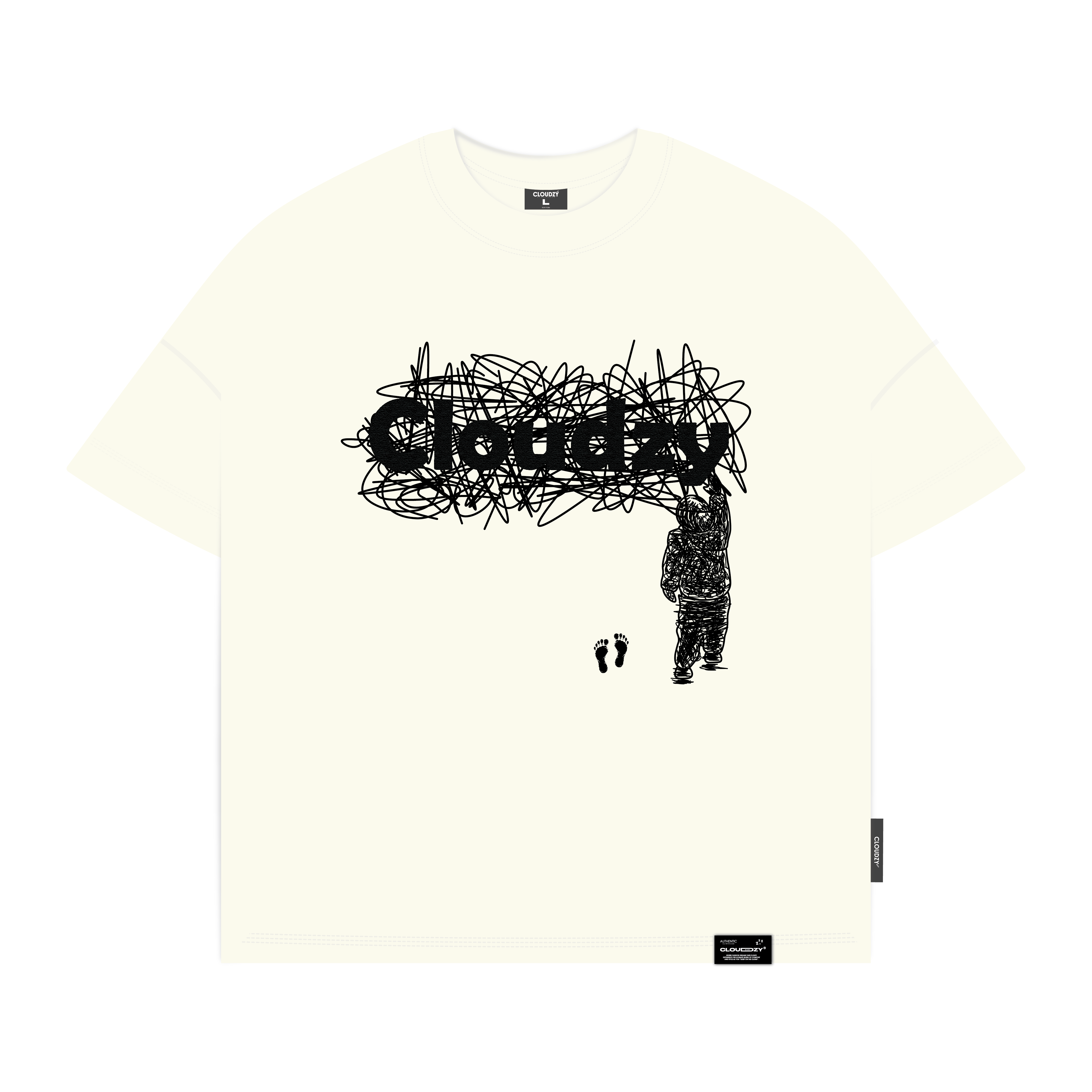 Áo thun boxy thêu Cloudzy unisex phông tay lỡ nữ nam cotton phối màu form rộng boxy MESS