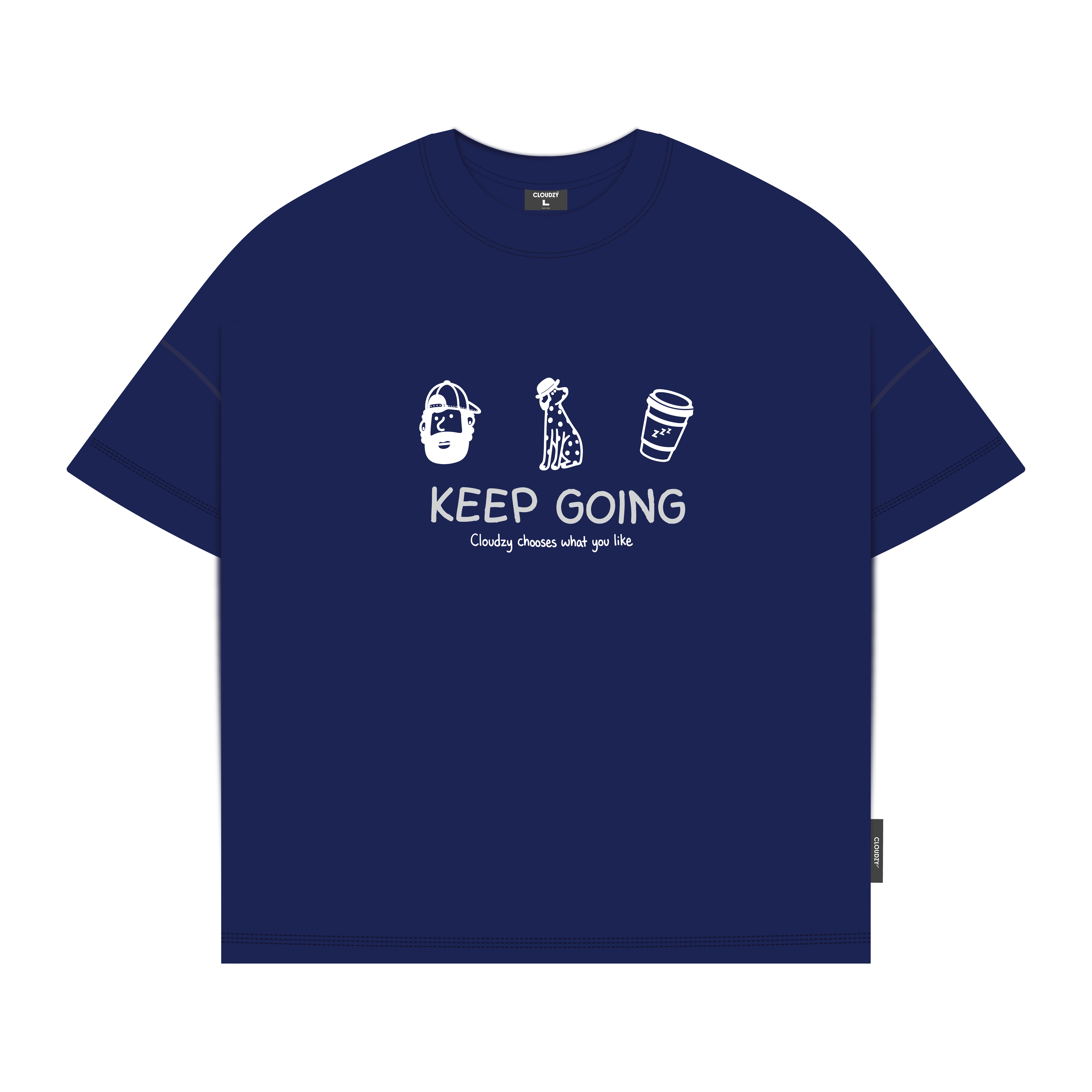 Áo thun boxy CLOUDZY in Keep Going 100% cotton 250gsm dày dặn áo phông nam nữ unisex local brand streetwear KEEP