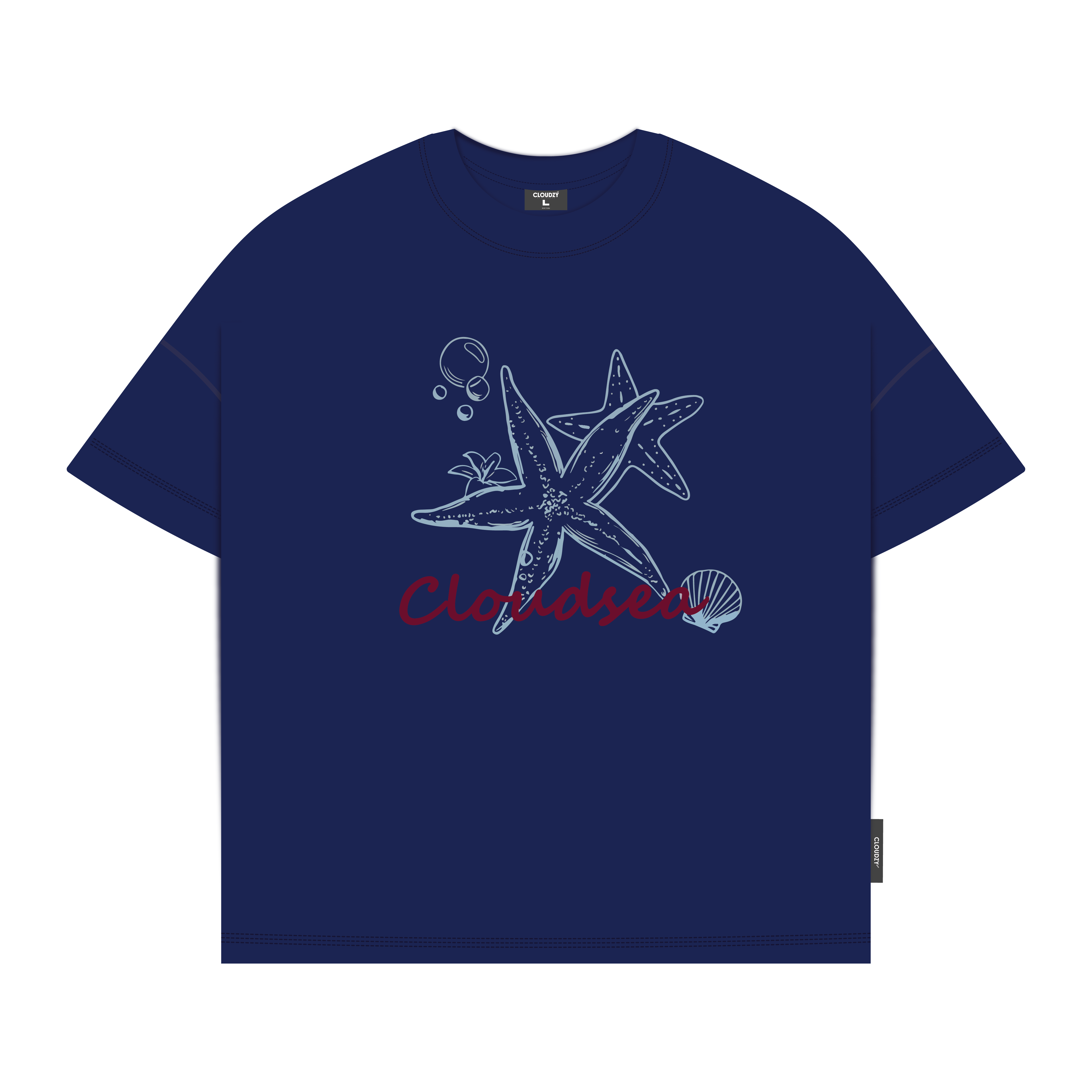 Áo thun boxy local brand CLOUDZY in hình 100% cotton 250gsm dày dặn áo phông form rộng nam nữ unisex mùa hè SEA