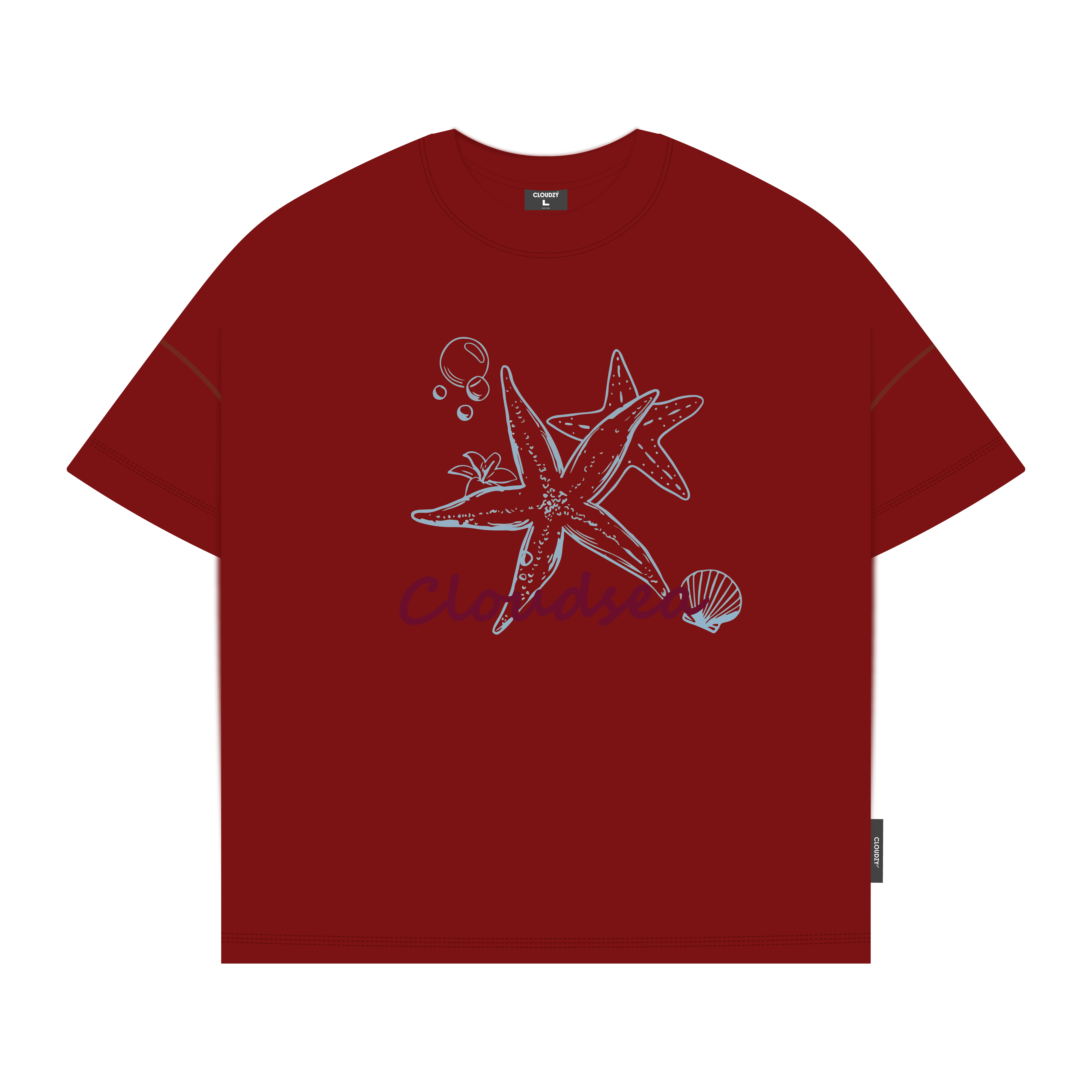 Áo thun boxy local brand CLOUDZY in hình 100% cotton 250gsm dày dặn áo phông form rộng nam nữ unisex mùa hè SEA