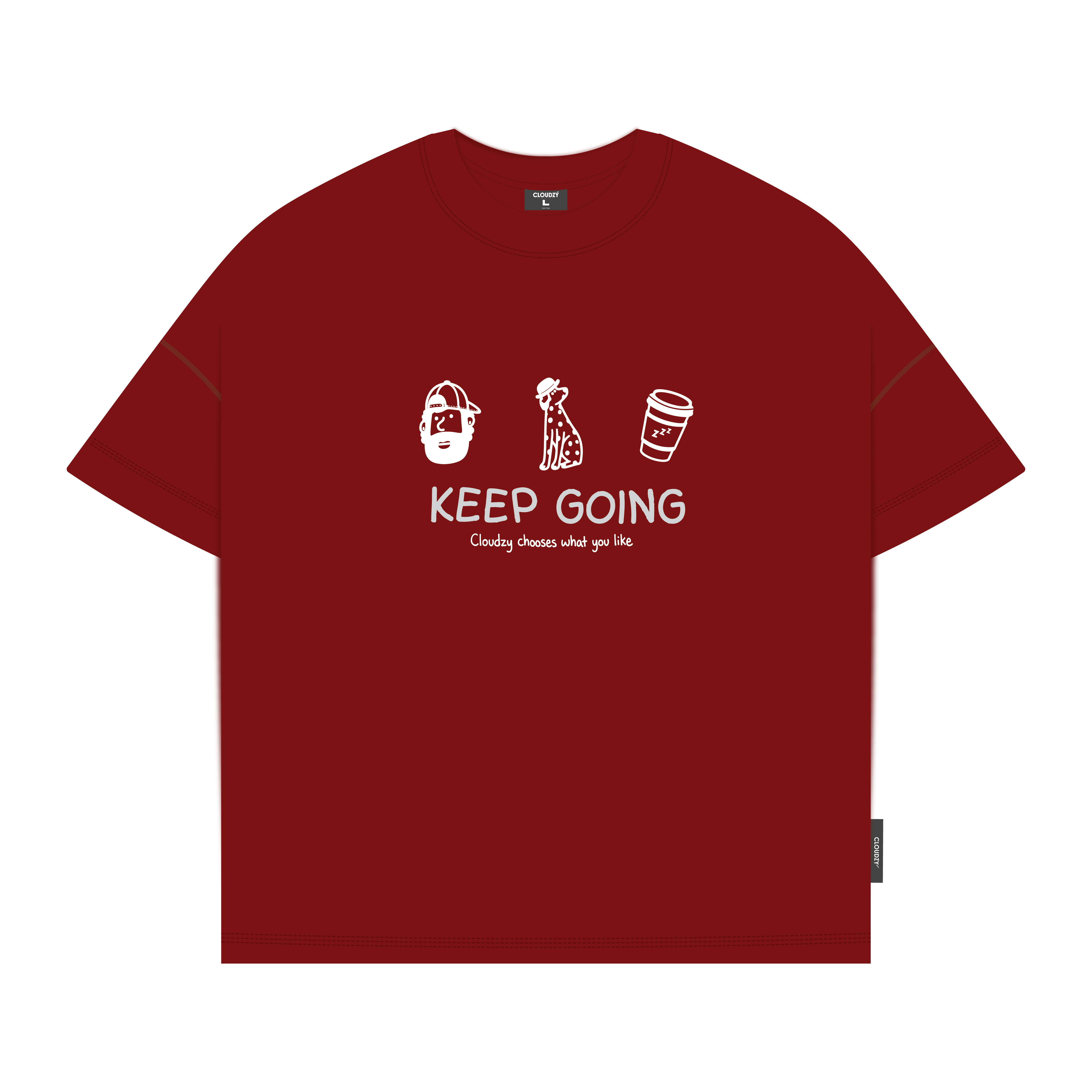 Áo thun boxy CLOUDZY in Keep Going 100% cotton 250gsm dày dặn áo phông nam nữ unisex local brand streetwear KEEP