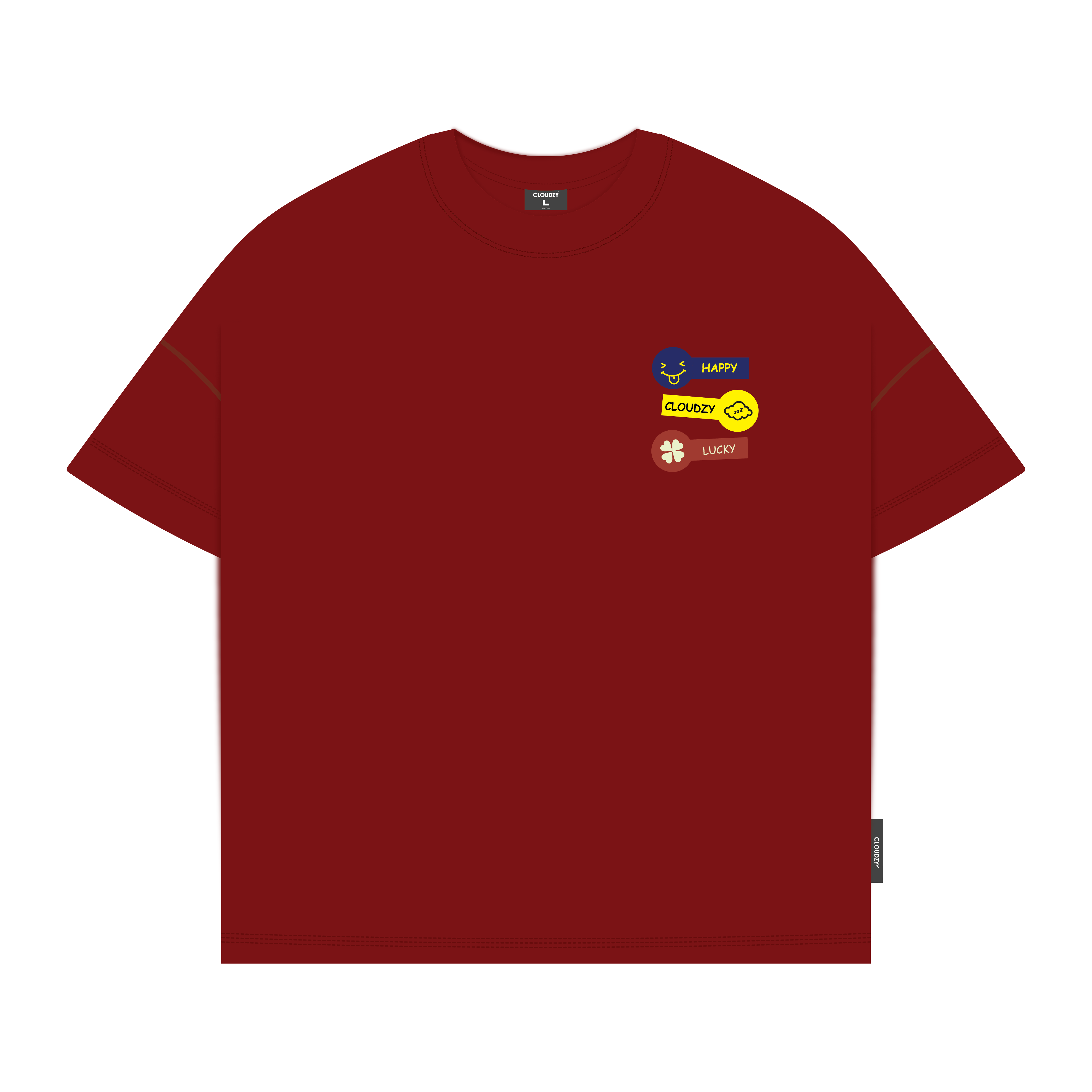Áo thun boxy in logo vải cotton 100% 250gsm form rộng nam nữ áo phông local brand CLOUDZY streetwear basic LUCKY