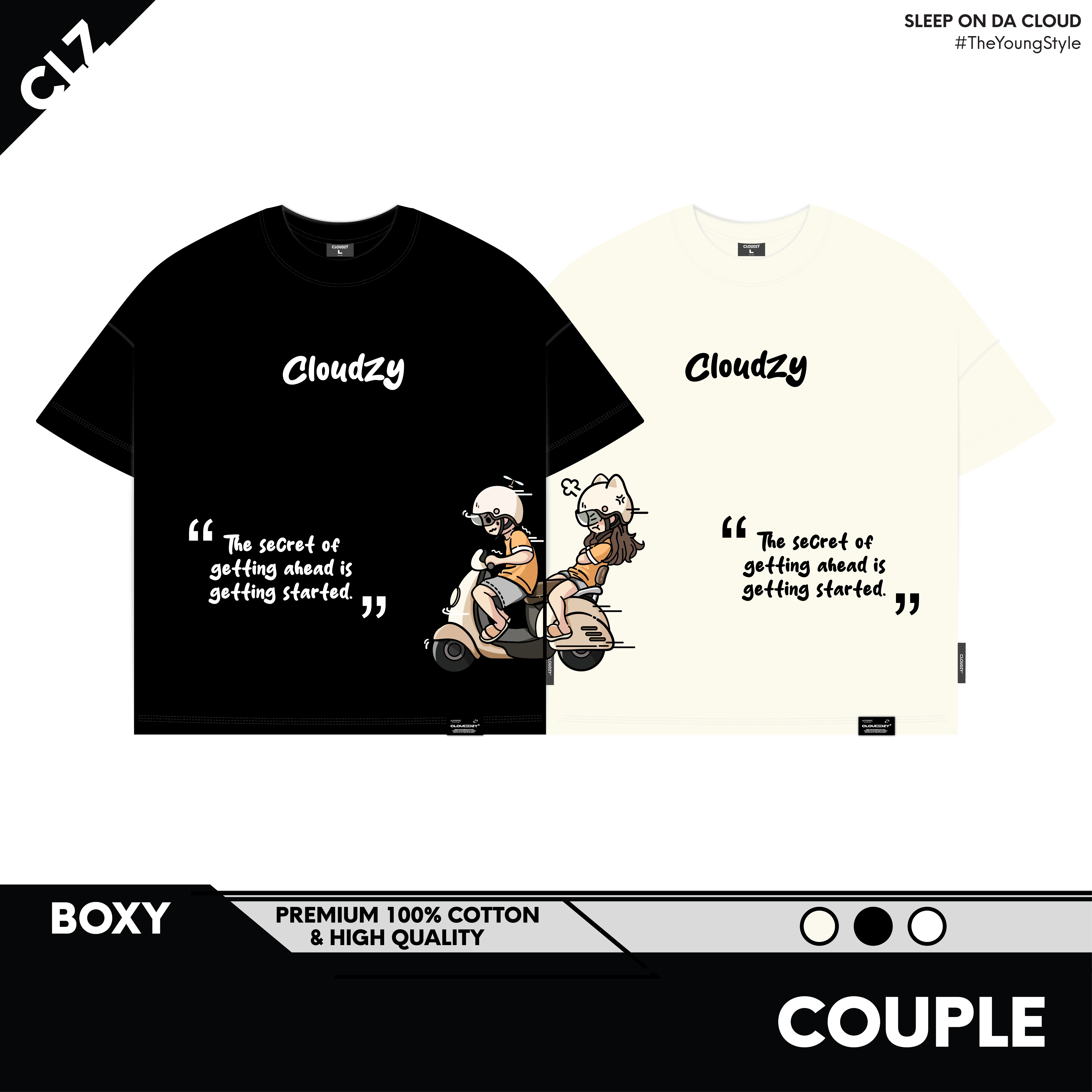 Áo thun boxy nam nữ oversize basic tay lỡ phông unisex form boxy rộng cổ tròn cotton CLOUDZY COUPLE