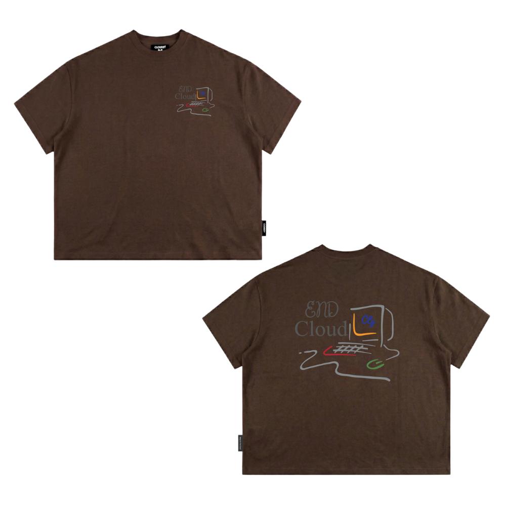 [NEW] Áo thun boxy CLOUDZY in hình máy tính retro 100% cotton 250gsm dày dặn áo phông form rộng nam nữ unisex END
