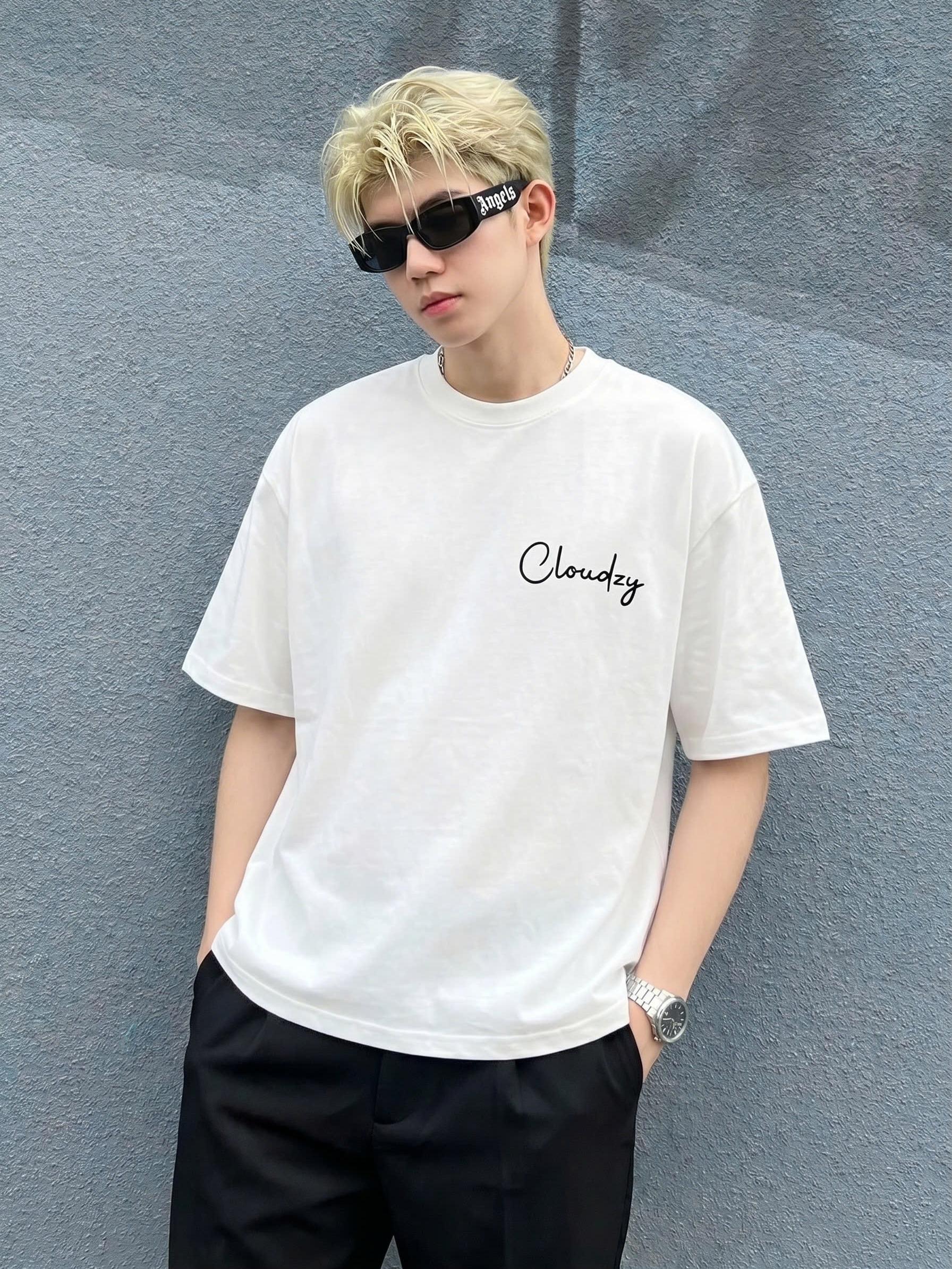 [NEW] Áo thun boxy CLOUDZY in chữ cá tính 100% cotton 250gsm nam nữ áo phông local brand streetwear đi học RIDE