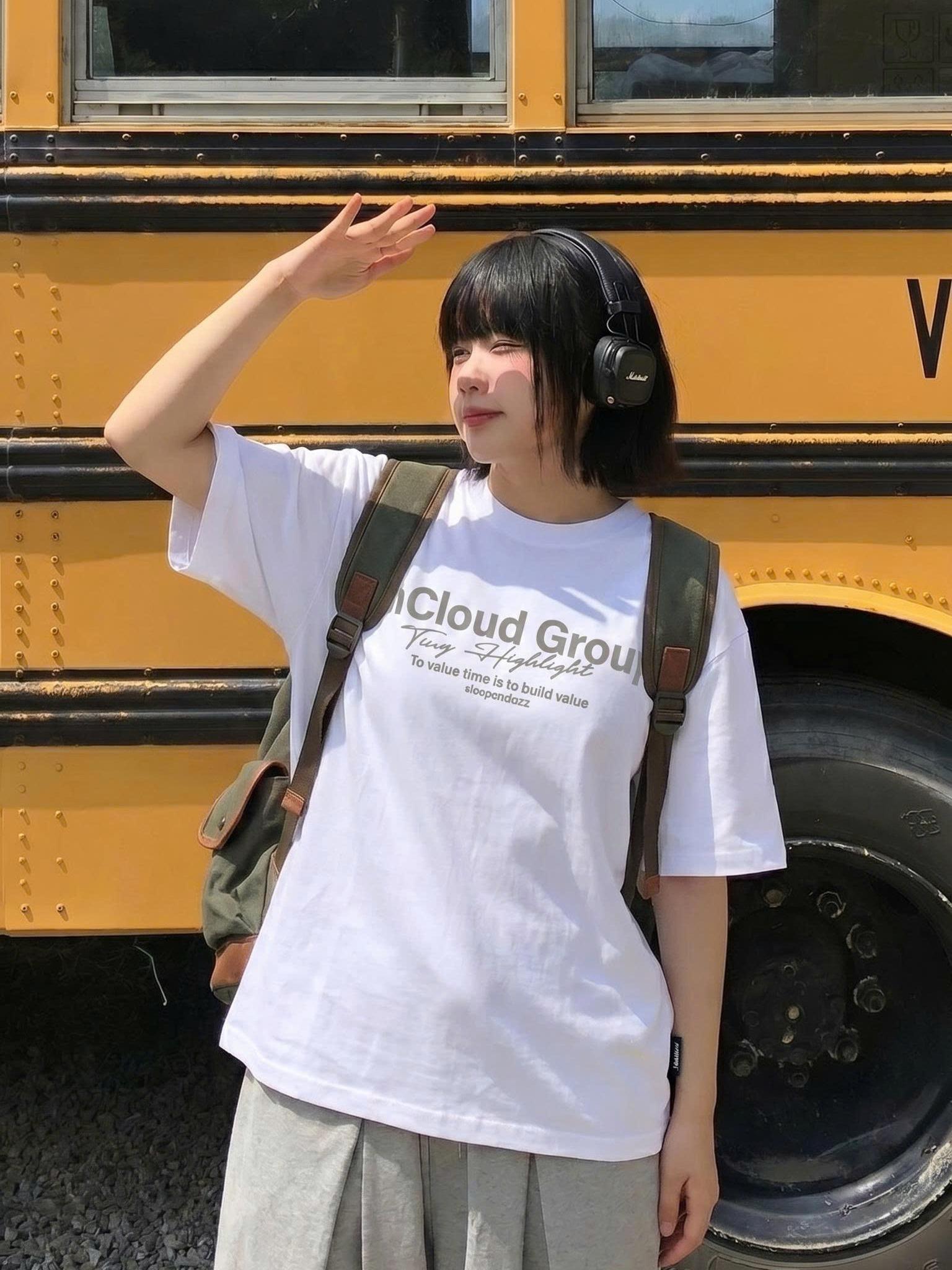 [NEW] Áo thun boxy CLOUDZY in InCloud Group vải cotton dày dặn form rộng nam nữ áo phông local brand streetwear GROUP